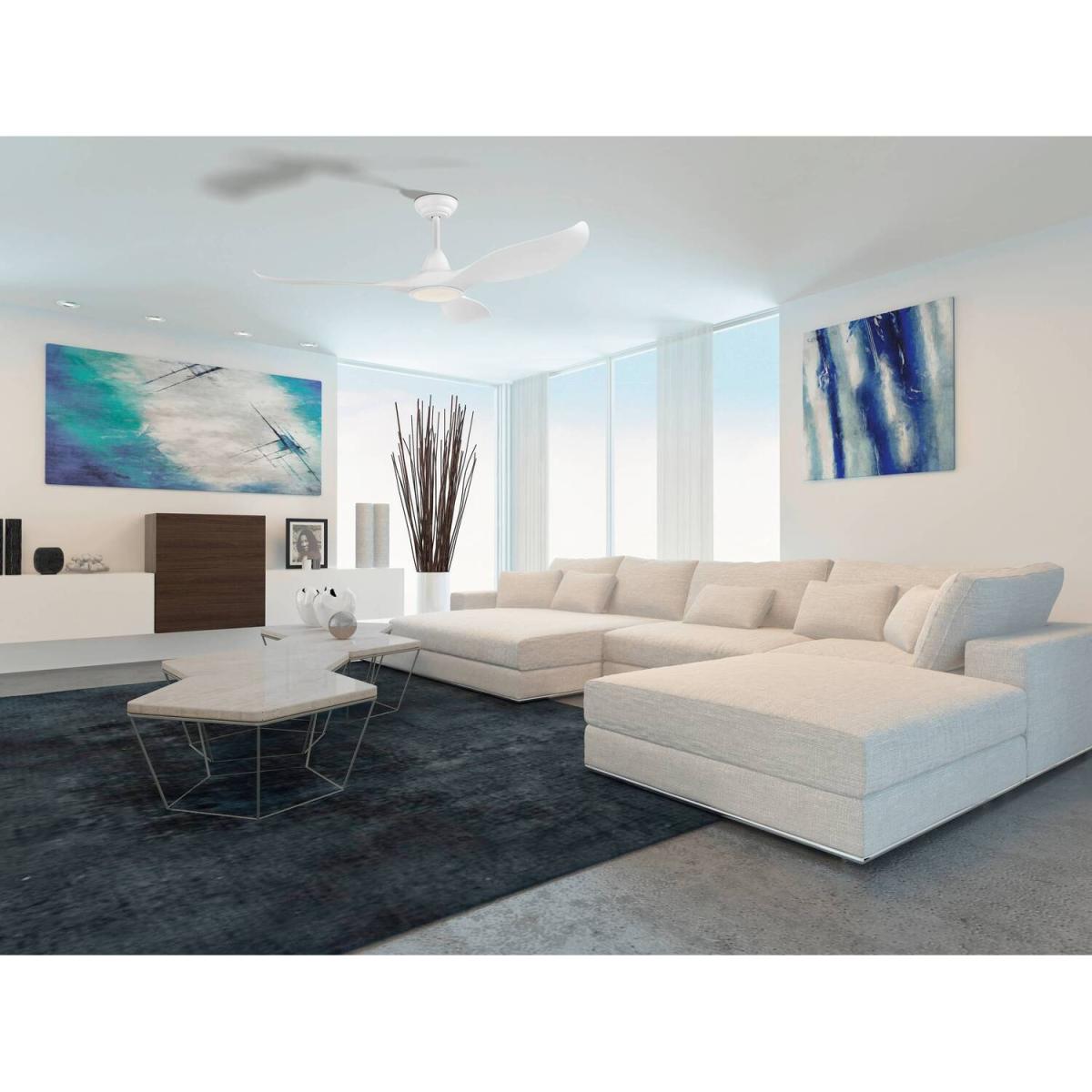 Eglo Cirali 52 White Metal 5 Speed Lit Ceiling Fan - White – image 2