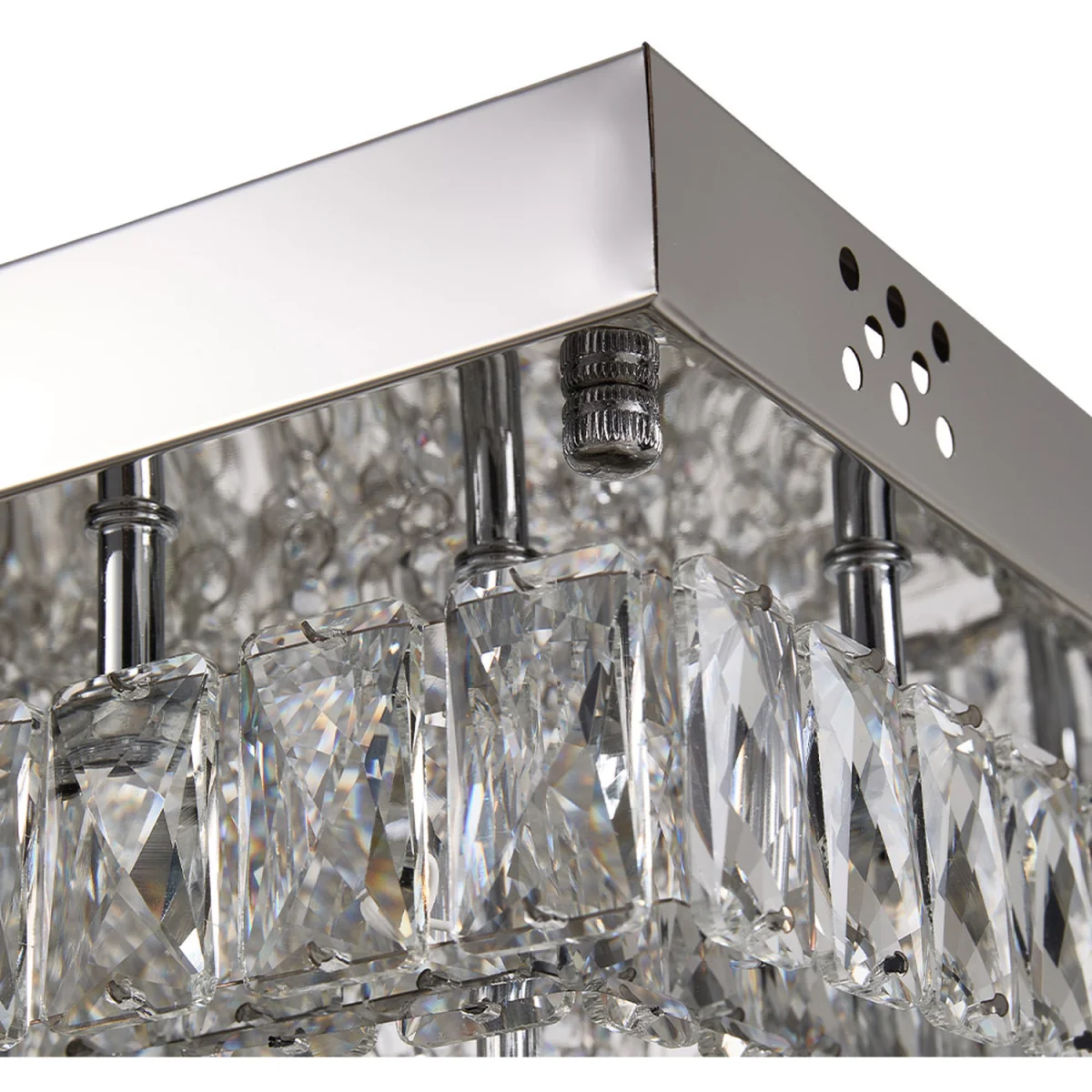 40W LED Double-Layer Crystal Ceiling Light with Droplets - Chrome – image 3