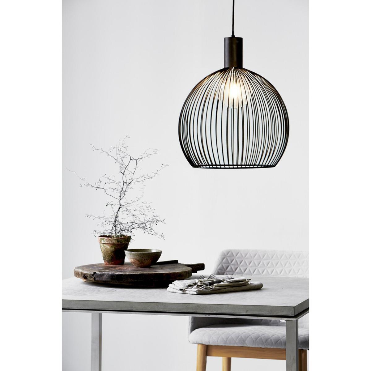 Aver 40cm Wire Frame Pendant Ceiling Light Black, E27 - Black – image 2