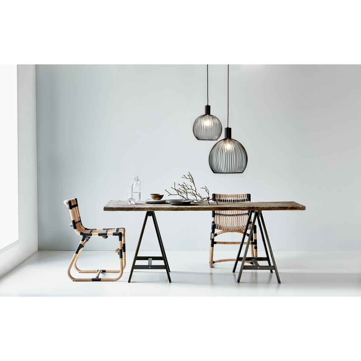Aver 40cm Wire Frame Pendant Ceiling Light Black, E27 - Black – image 3