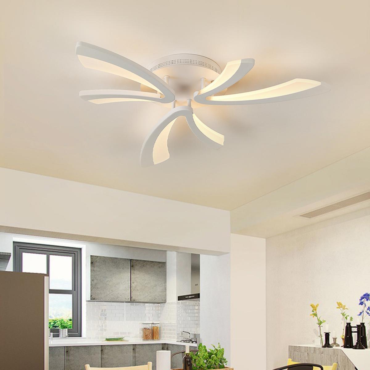 V Shaped LED Semi Flush Ceiling Light - Silver / Dimmable / 90W – image 19