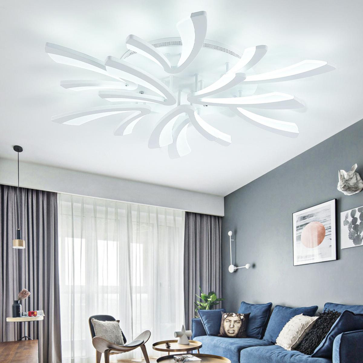 V Shaped LED Semi Flush Ceiling Light - Silver / Dimmable / 90W – image 3