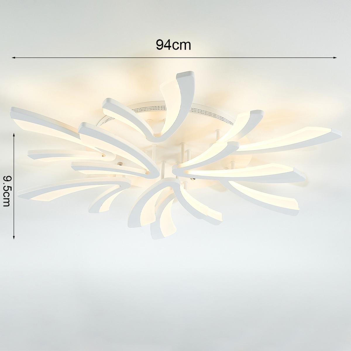V Shaped LED Semi Flush Ceiling Light - Silver / Dimmable / 90W – image 4