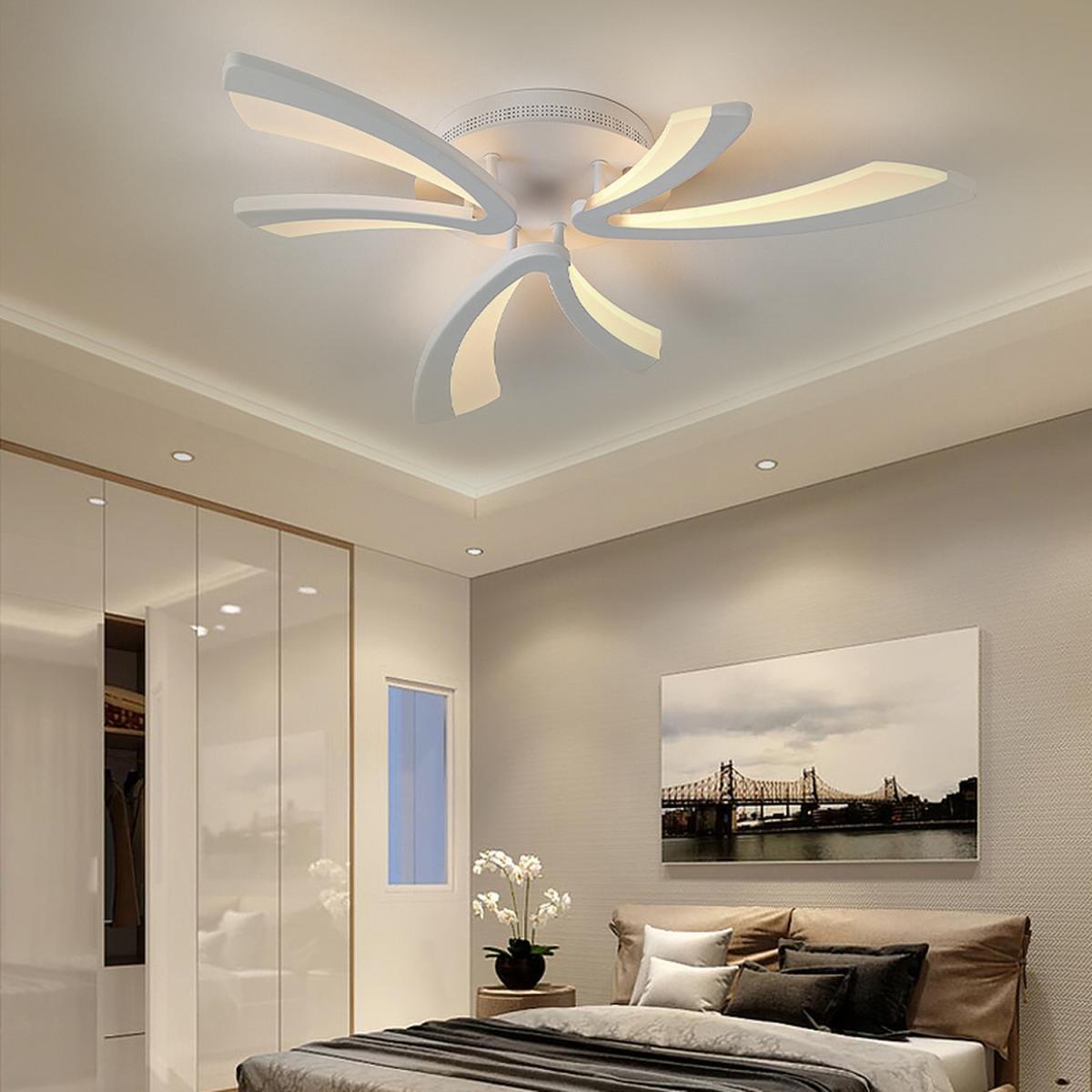 V Shaped LED Semi Flush Ceiling Light - Silver / Dimmable / 90W – image 8