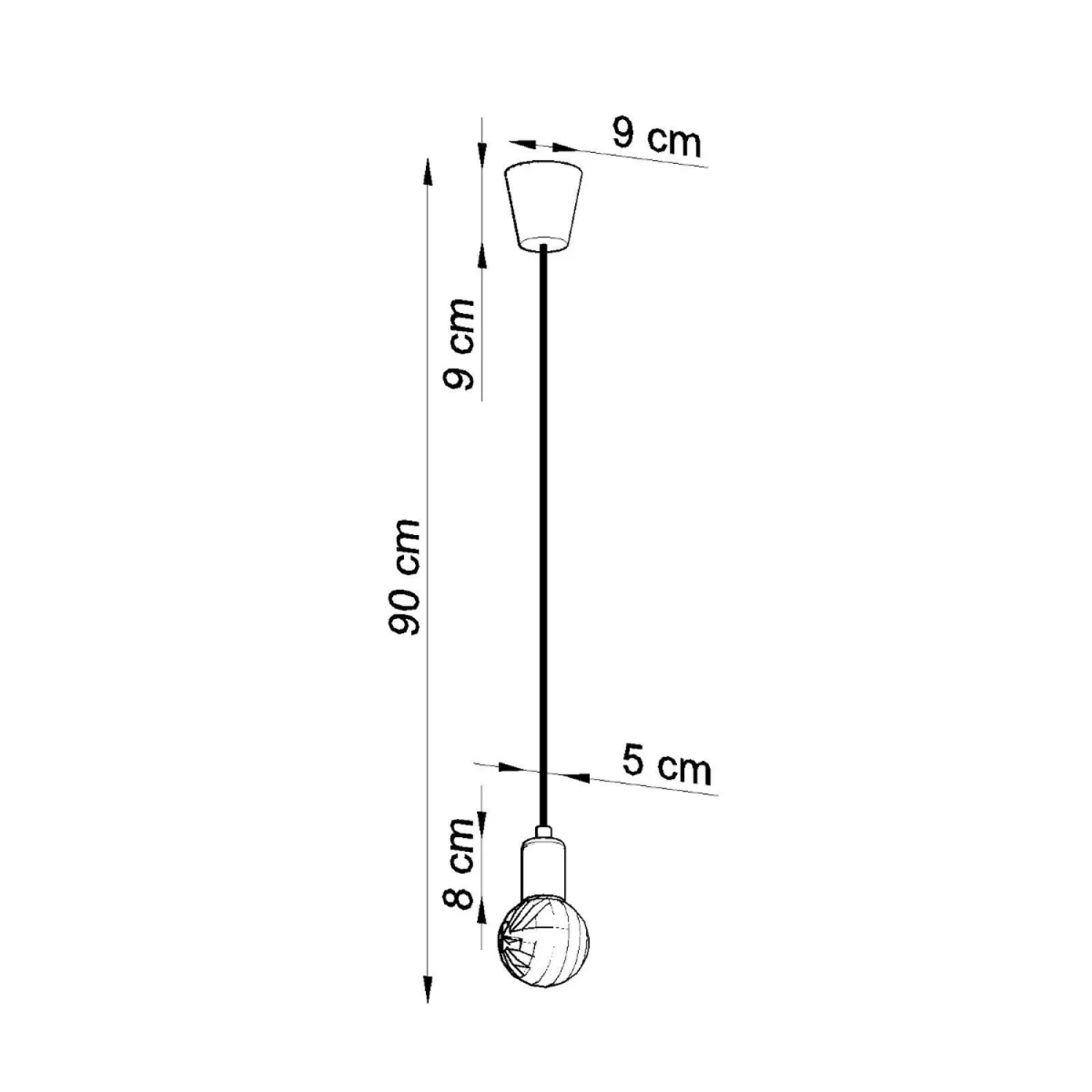 Pendant lamp DIEGO 1 black - orange – image 8