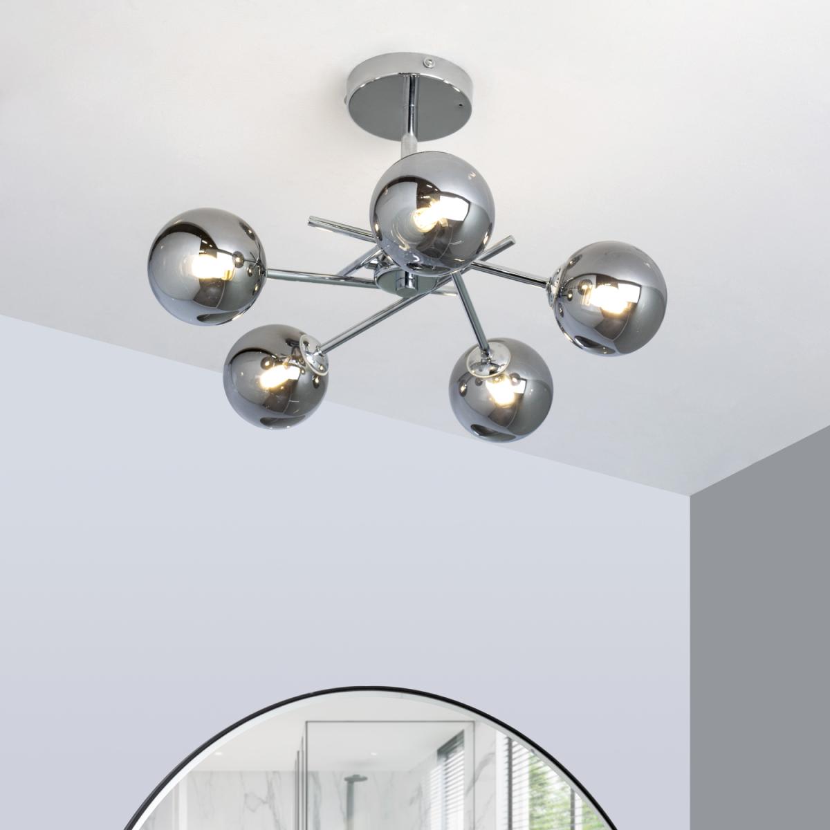 Kinsley Bathroom Semi Flush Ceiling Light - Chrome – image 6
