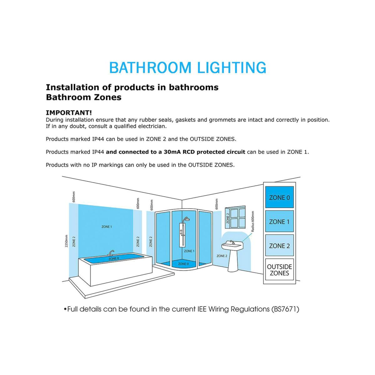 Kinsley Bathroom Semi Flush Ceiling Light - Chrome – image 1