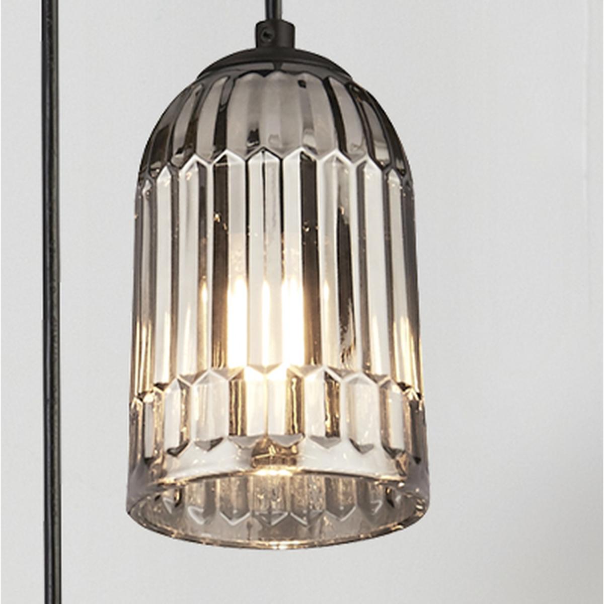 3 Light Multi Pendant with Smokey Shade - Black – image 2