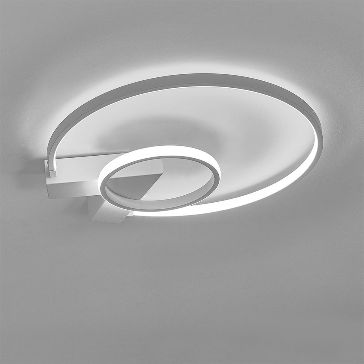 Geometric LED Semi Flush Light - White / Cool White – image 3
