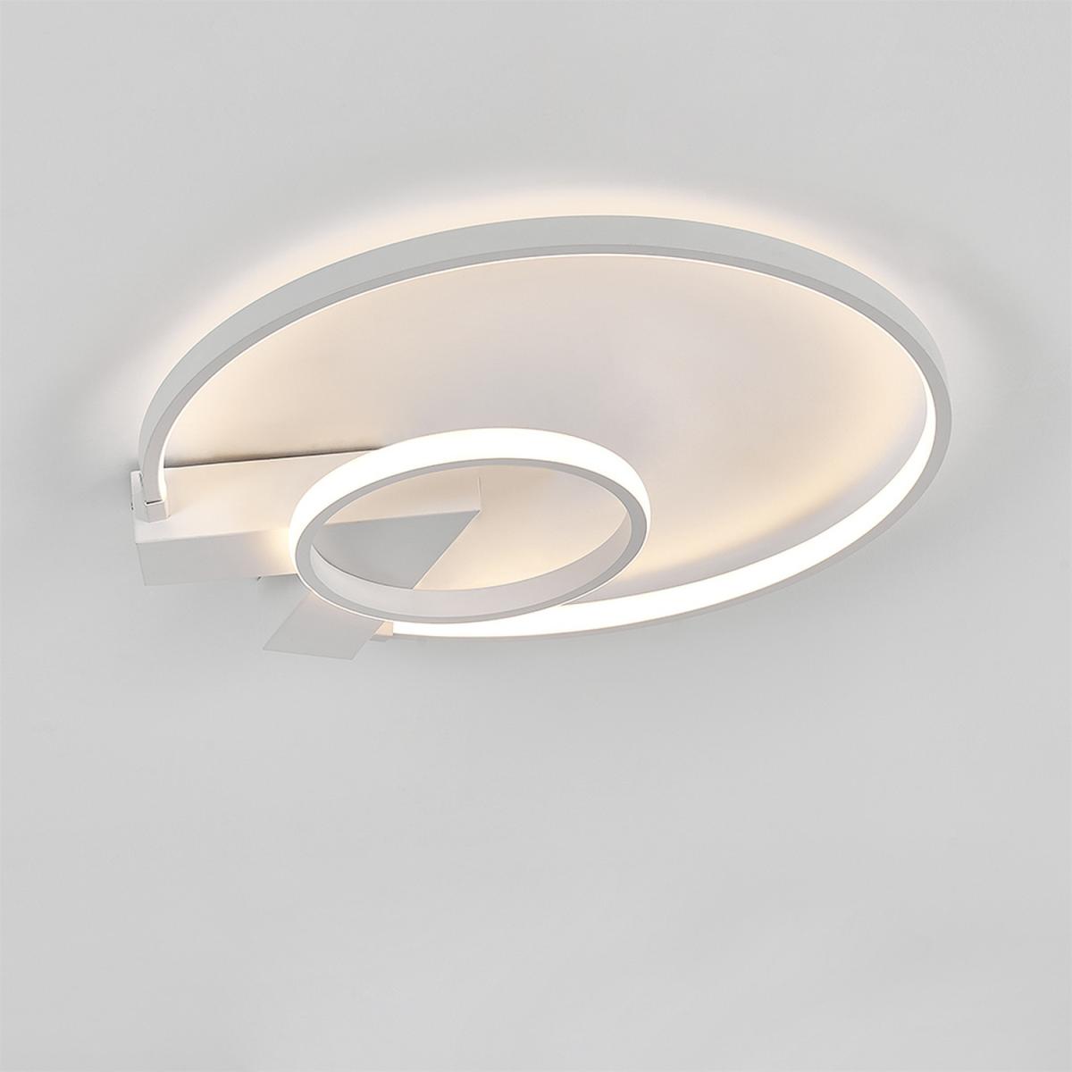 Geometric LED Semi Flush Light - White / Cool White – image 4