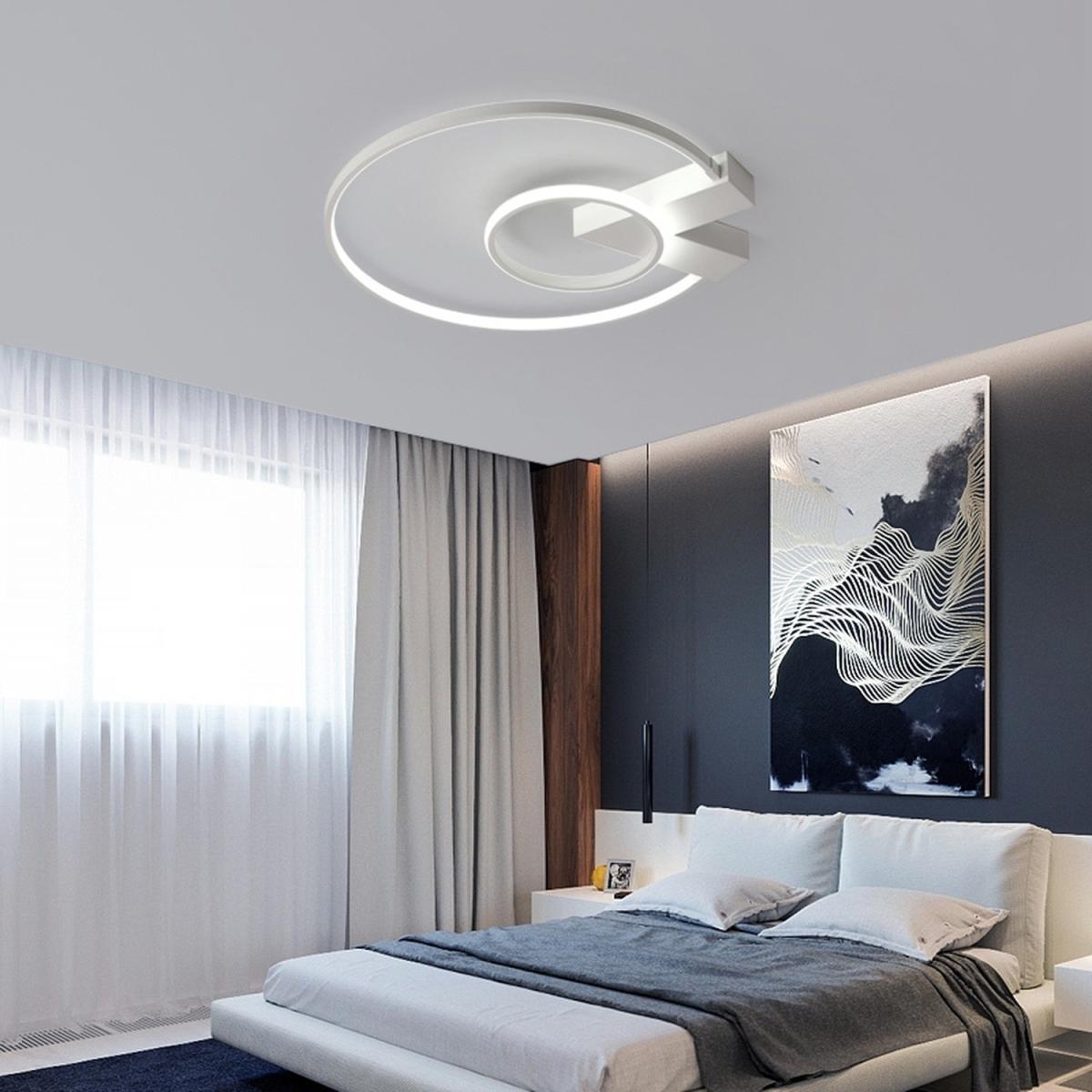Geometric LED Semi Flush Light - White / Cool White – image 5