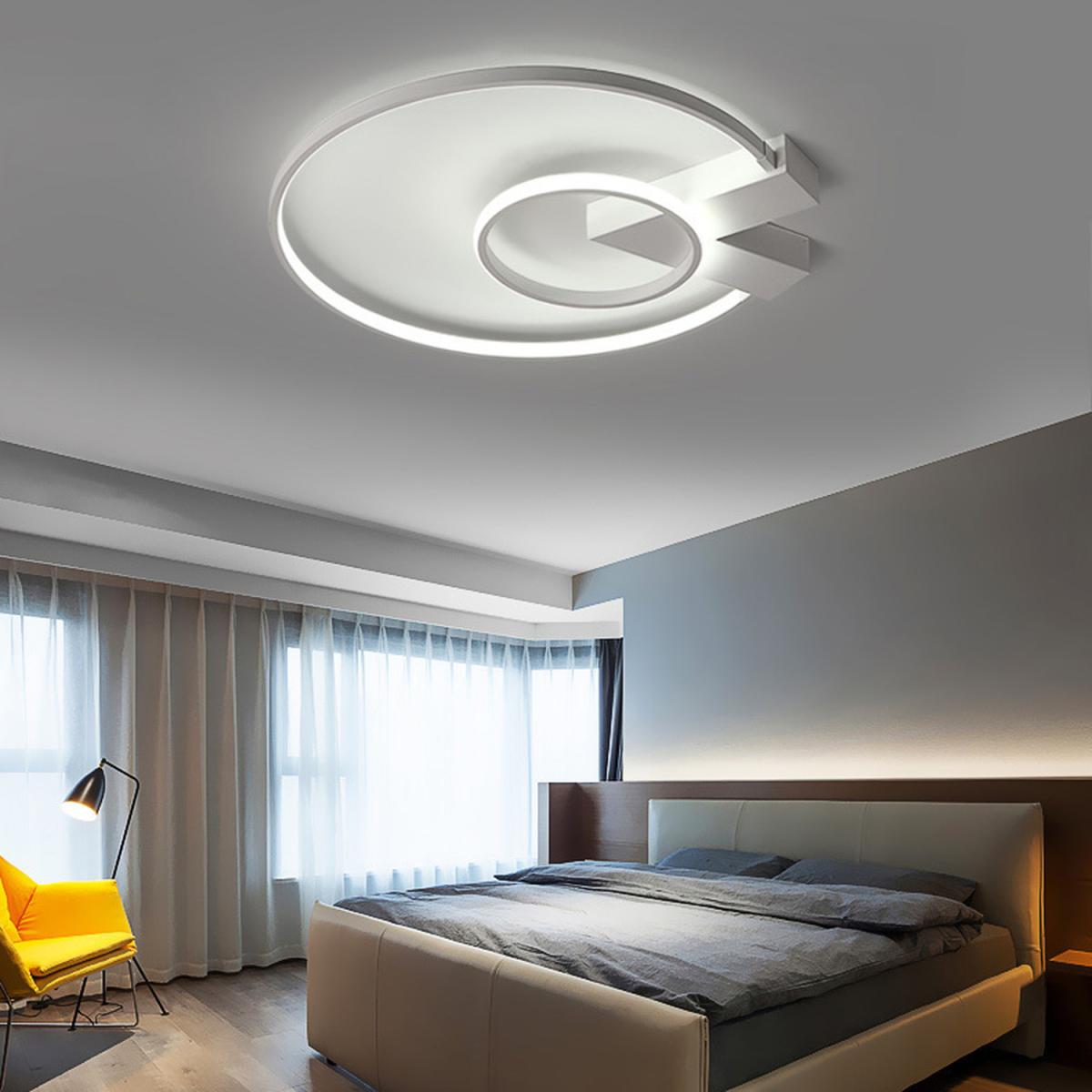 Geometric LED Semi Flush Light - White / Cool White – image 6