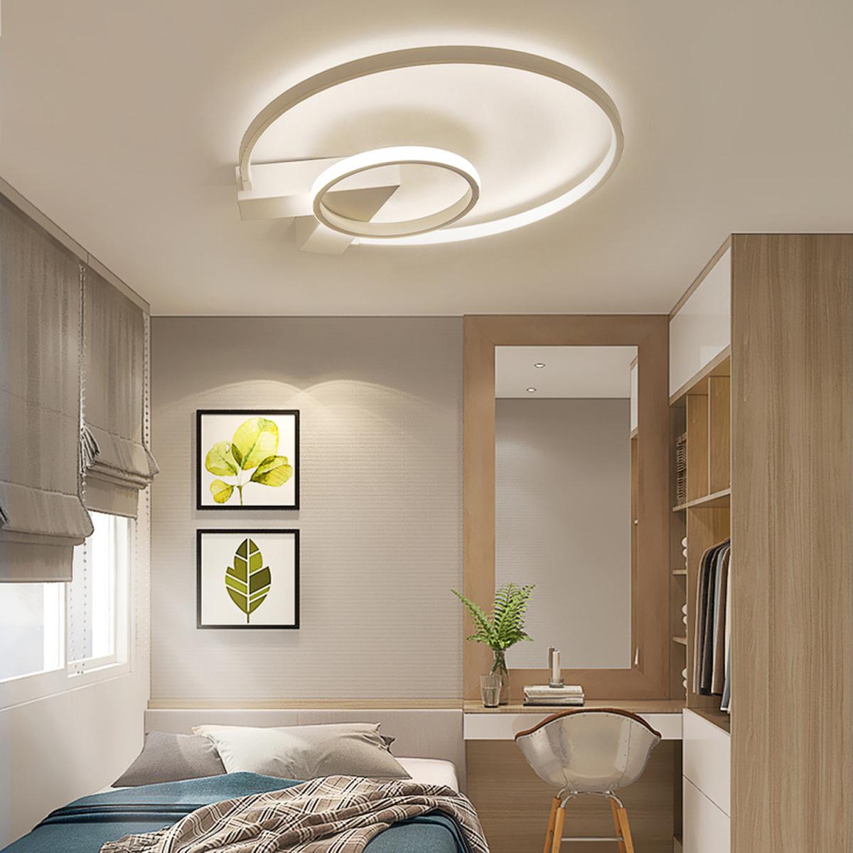 Geometric LED Semi Flush Light - White / Cool White – image 7