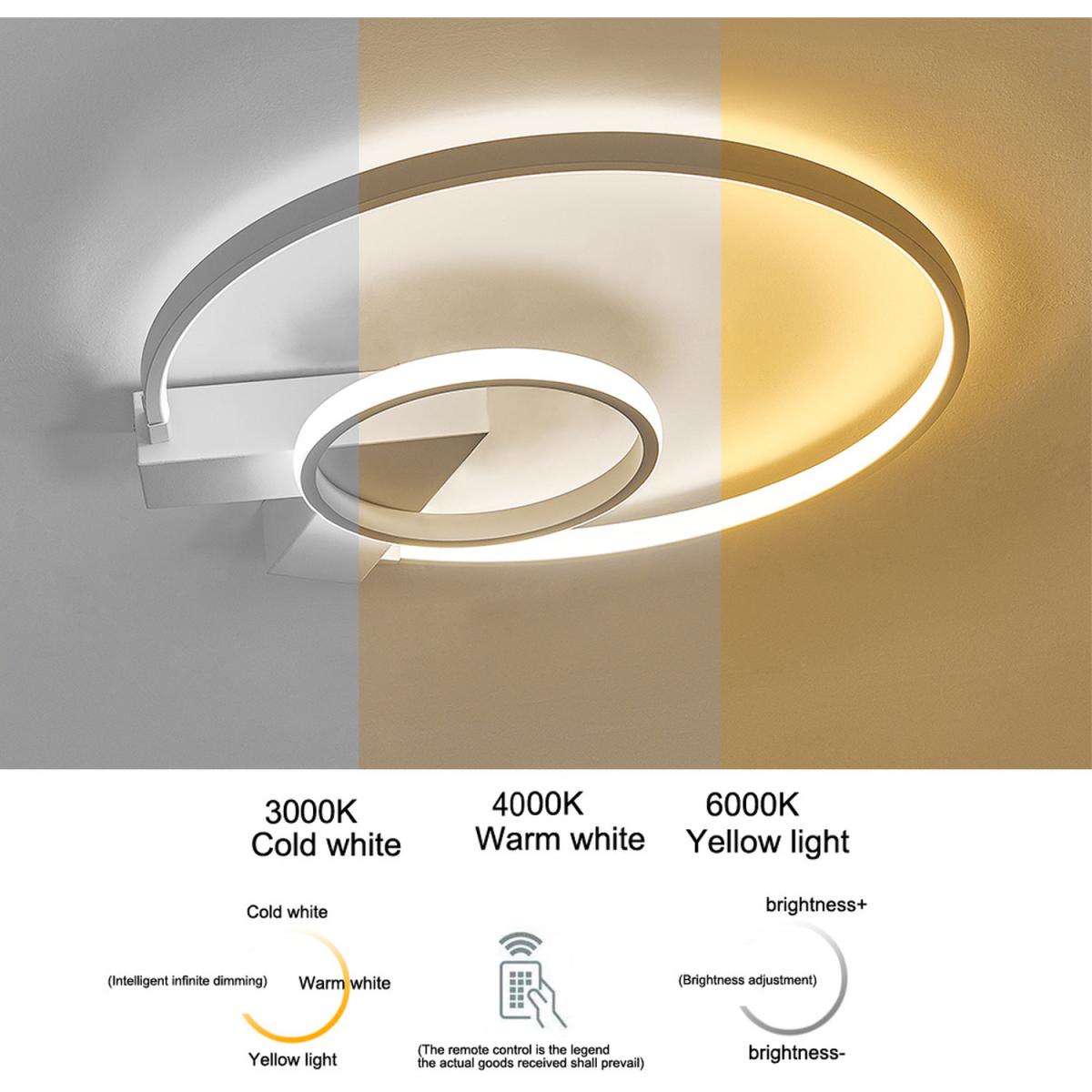 Geometric LED Semi Flush Light - White / Cool White – image 8