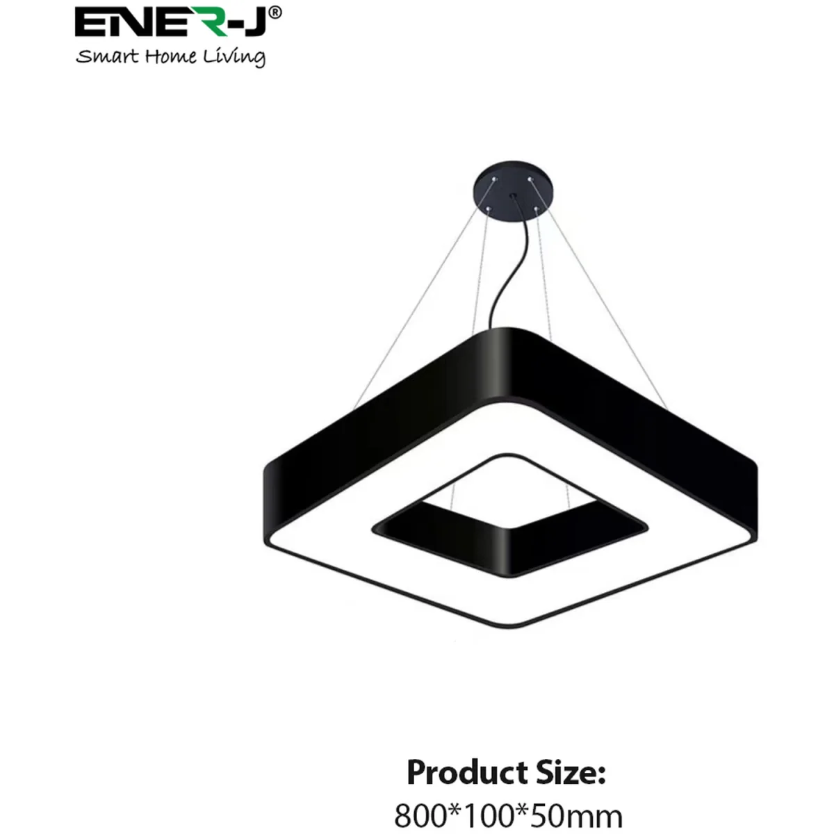40W Hollow Square Pendant Ceiling Light 80cm Side Length - White – image 4