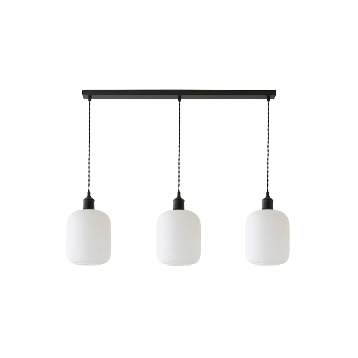 Emery Swirl Glass 3 Drop Diner Ceiling Pendant Light - Black / 94cm – image 6