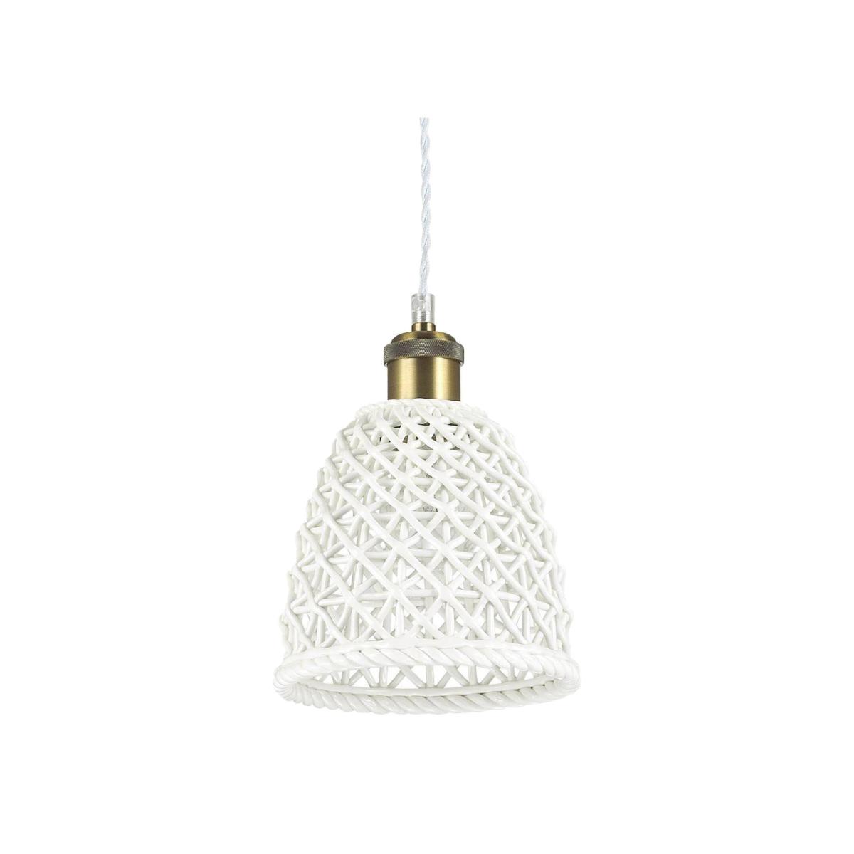 Lugano 1 Light Dome Ceiling Pendant Light - White / 17cm