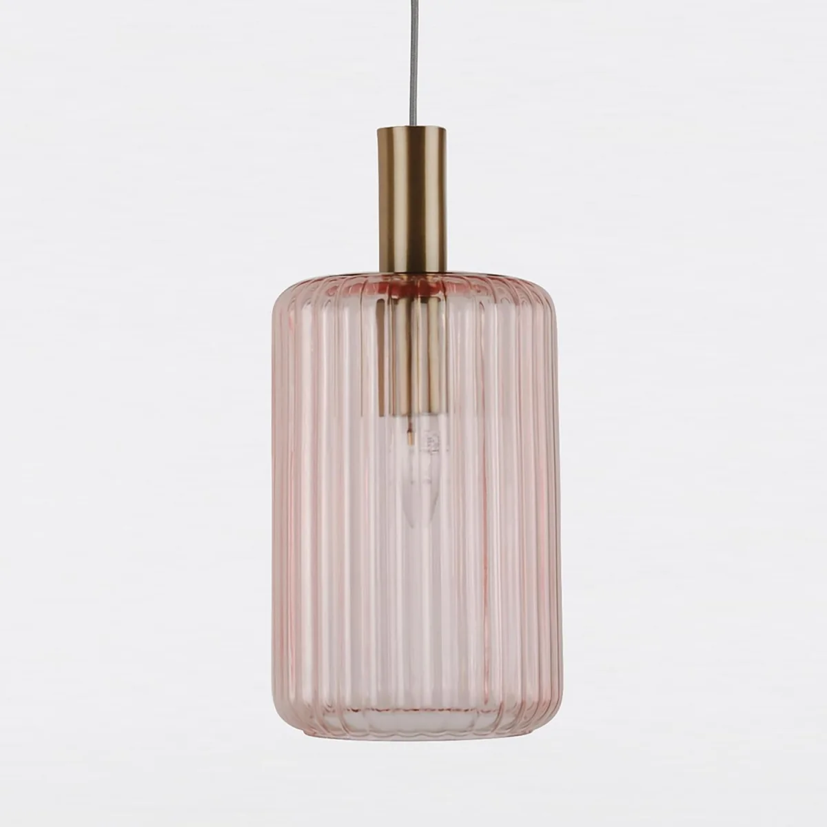 Set Of 2 Walpole Ceiling Single Pendant Lights - Blush Gold Plate And Blush Pink Smoke Glass – image 4