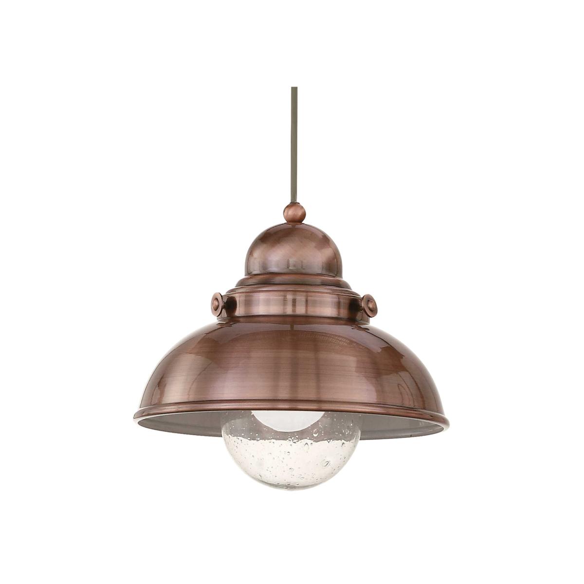 Sailor 1 Light Dome Ceiling Pendant - Copper / 29cm