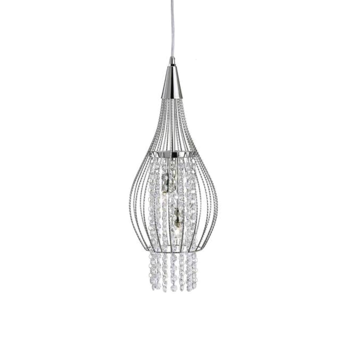 Rocket 2 Light Ceiling Pendant Chrome with Glass Crystals, G9 - Chrome