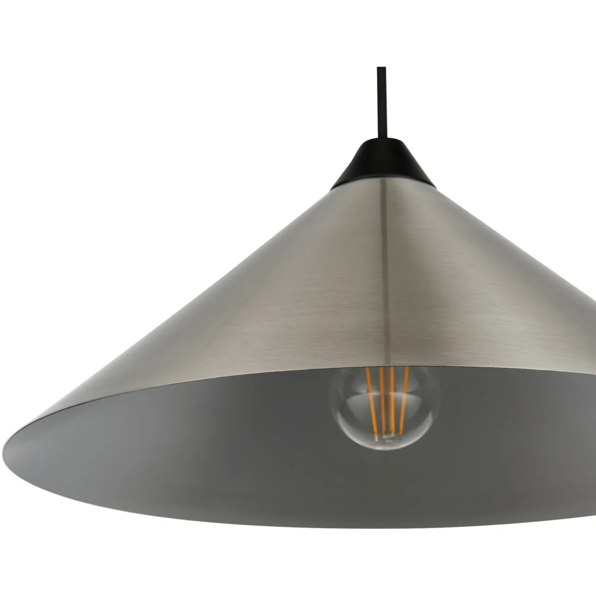Fontana Ceiling Single Pendant Light - Brushed Chrome Plate With Matt Black Detail – image 8