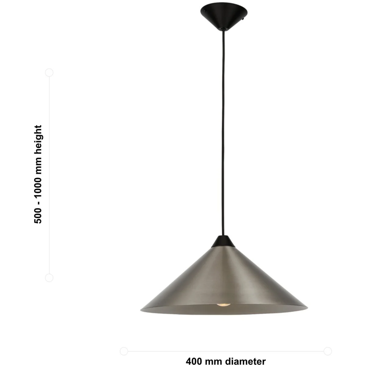 Fontana Ceiling Single Pendant Light - Brushed Chrome Plate With Matt Black Detail – image 9