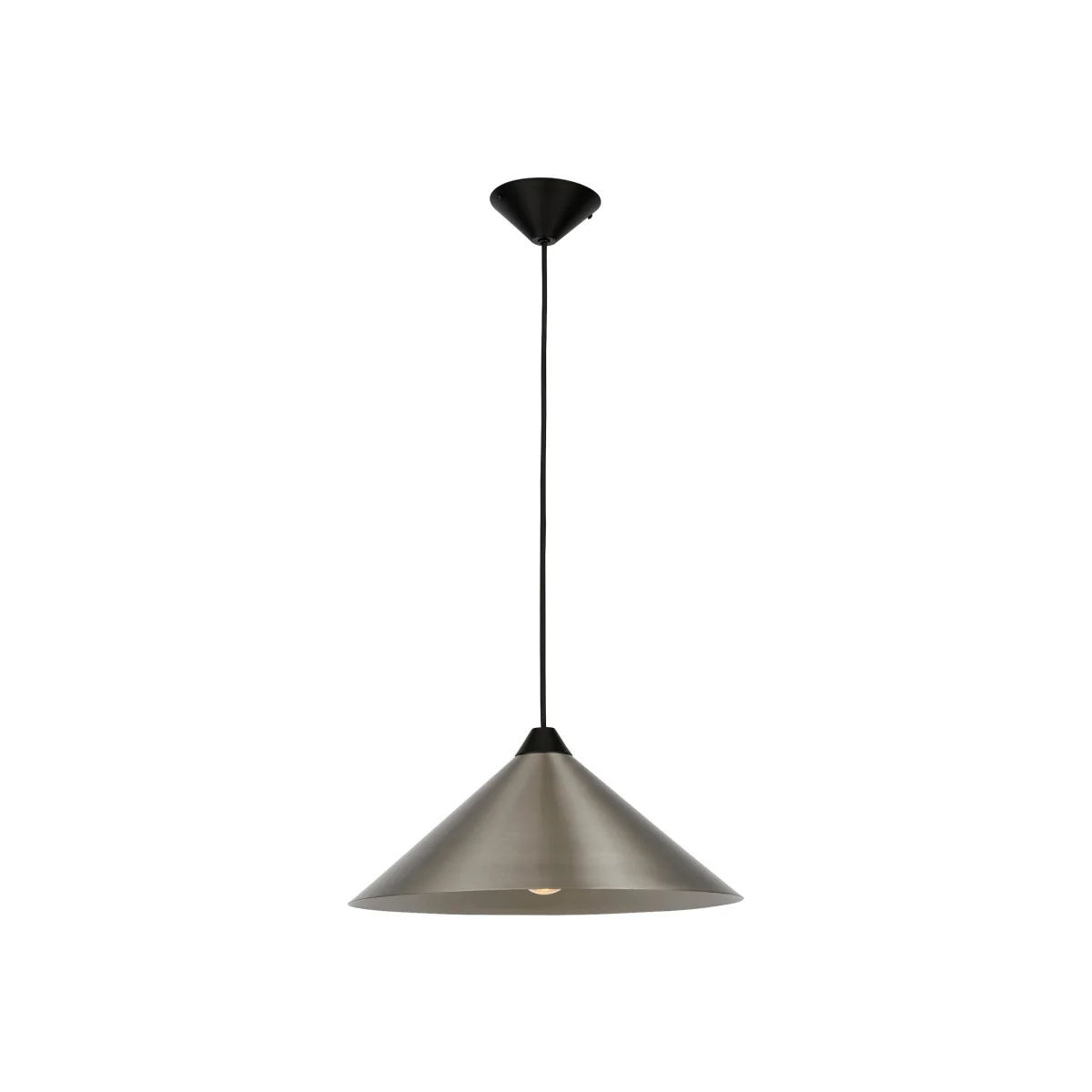 Fontana Ceiling Single Pendant Light - Brushed Chrome Plate With Matt Black Detail – image 1