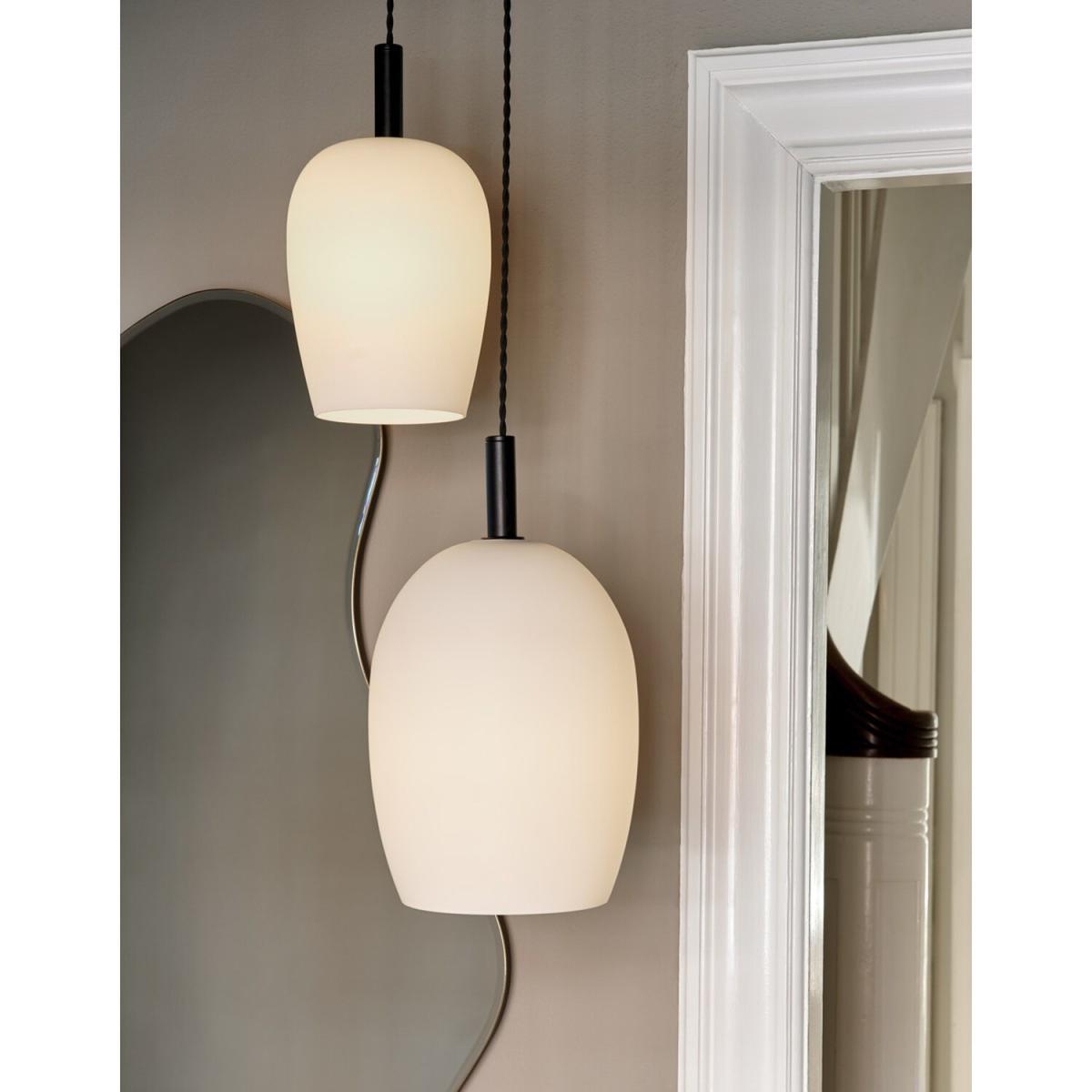 Uma 23cm Dome Pendant Ceiling Light Opal White, E27 - Opal White – image 2