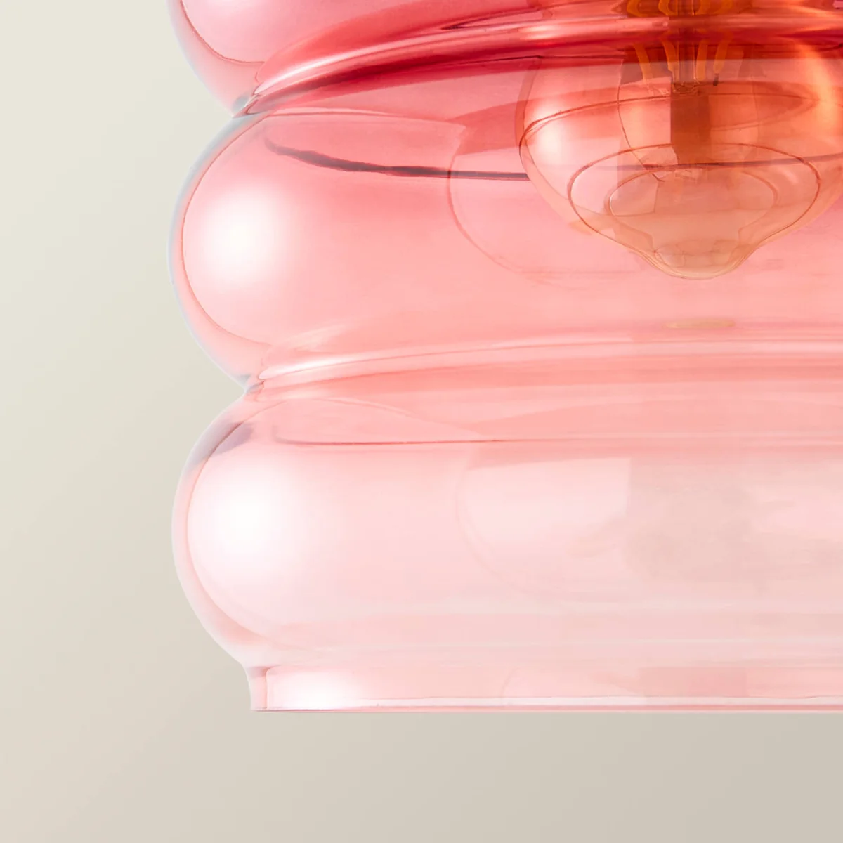 Giselle Ombre Berry Glass Easy Fit Ceiling Light Lamp Shade - Berry Pink / No - Berry Pink – image 4
