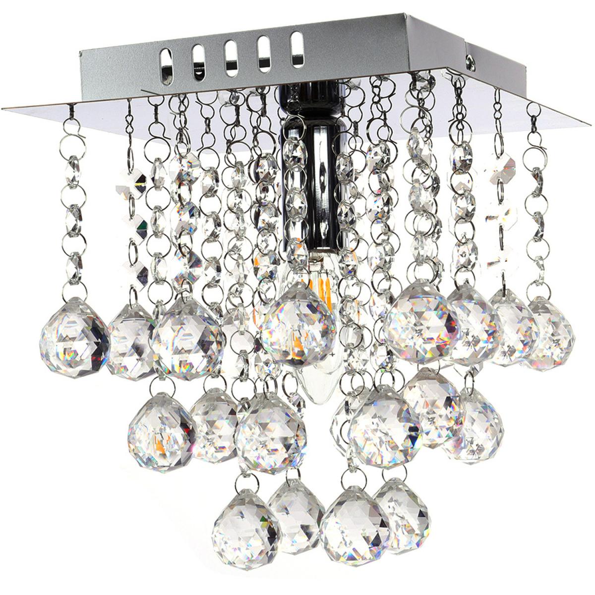 Square Crystal Semi Flush Light - Cool White – image 2