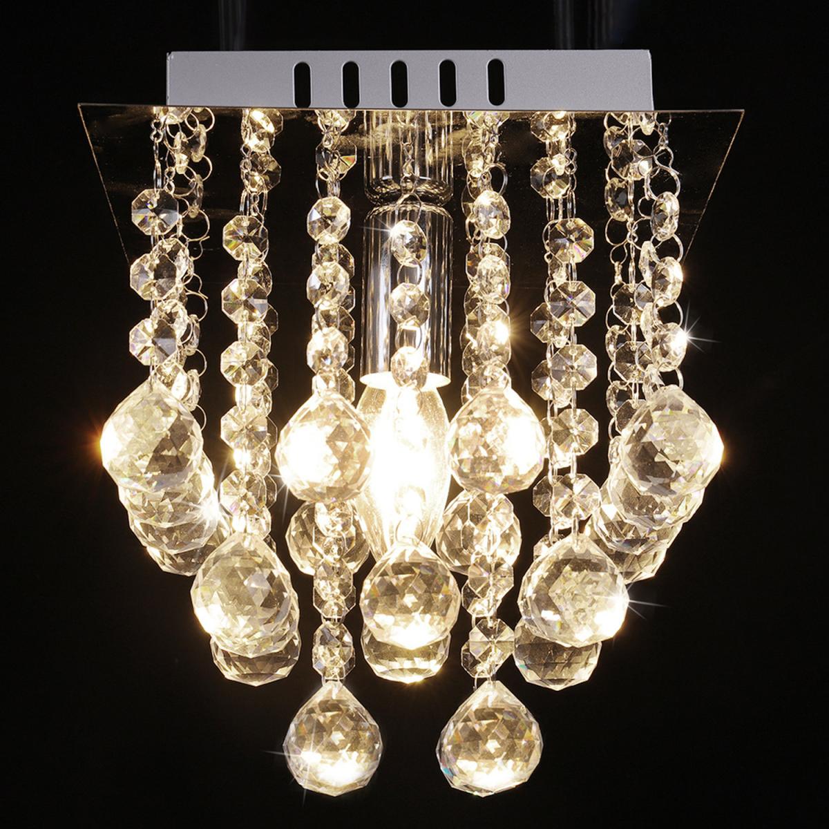 Square Crystal Semi Flush Light - Cool White – image 3