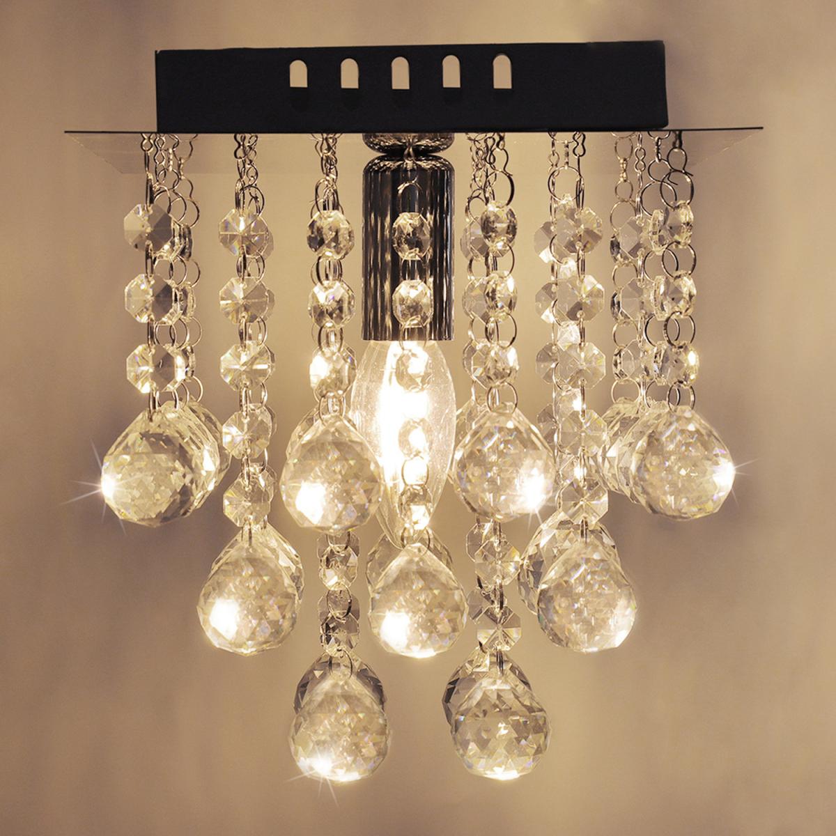 Square Crystal Semi Flush Light - Cool White – image 4