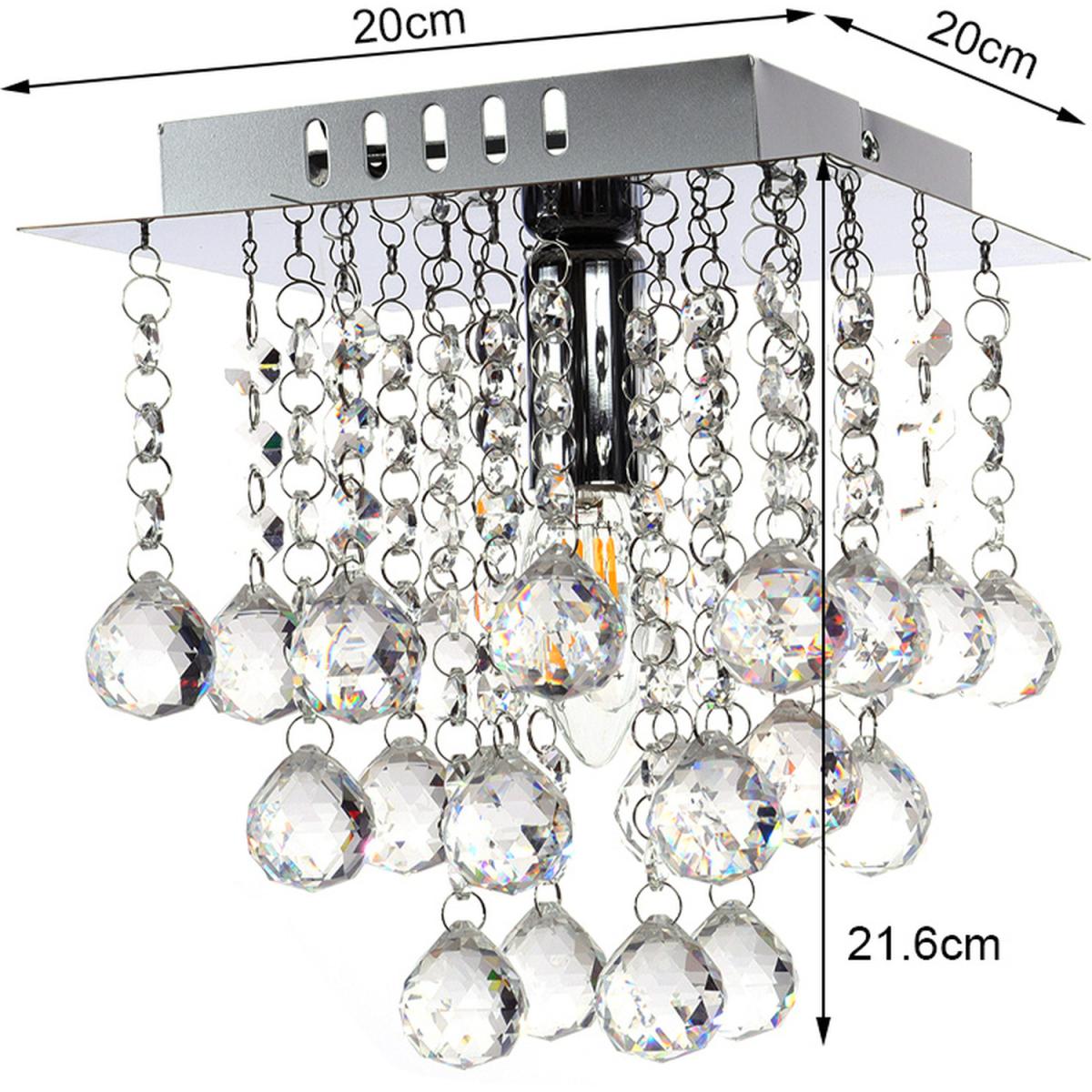 Square Crystal Semi Flush Light - Cool White – image 5