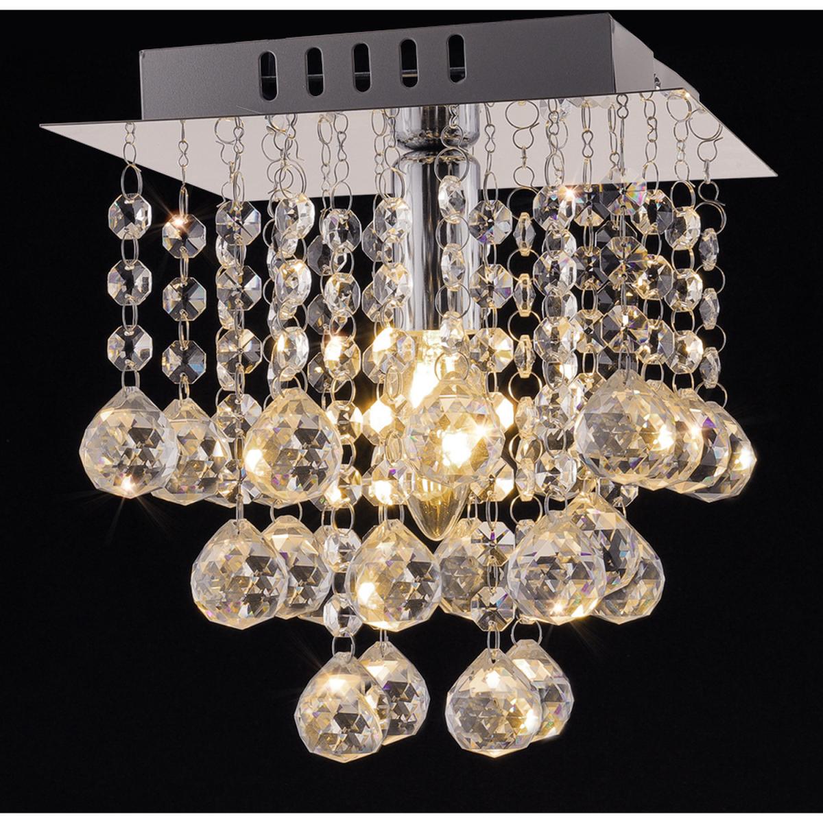 Square Crystal Semi Flush Light - Cool White – image 6