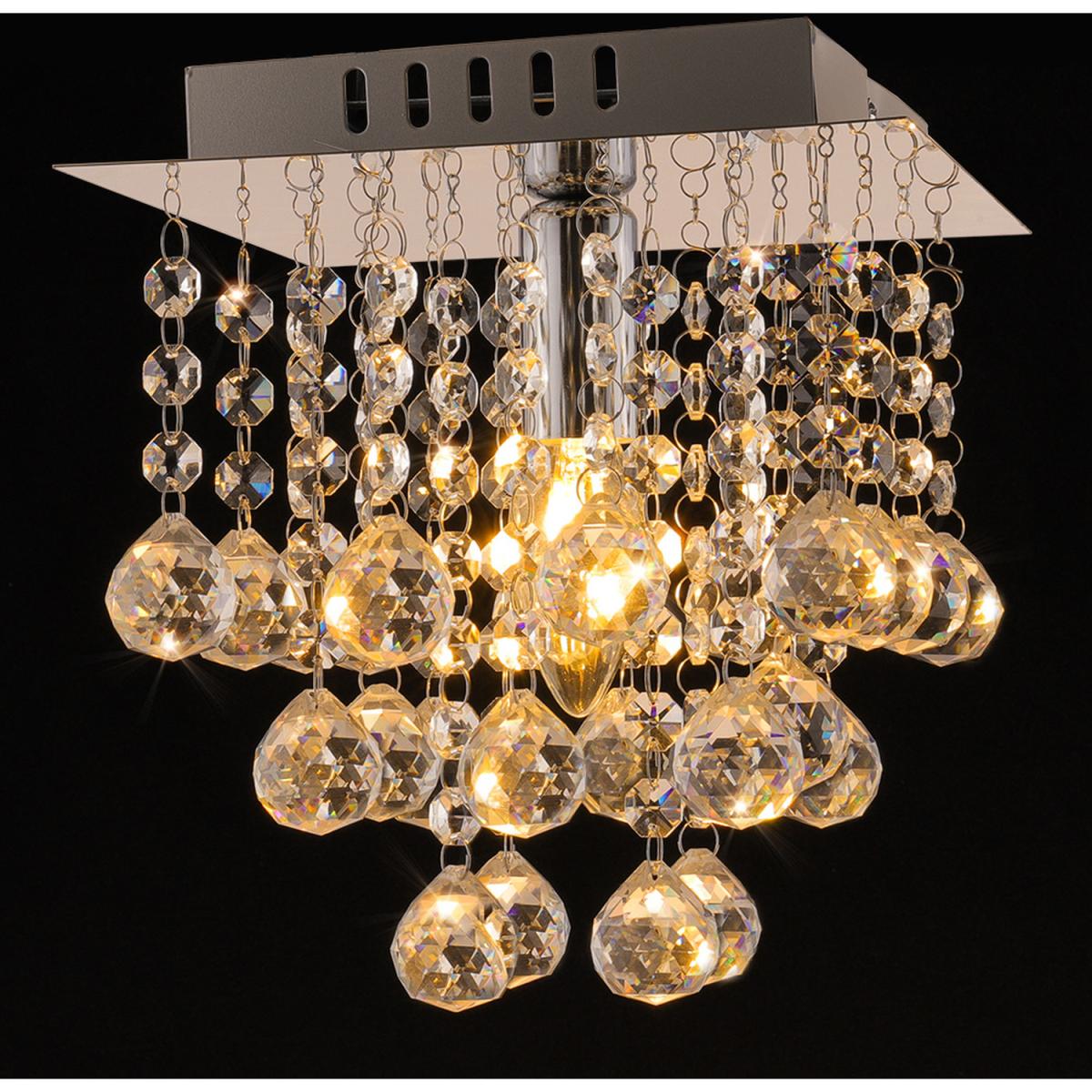 Square Crystal Semi Flush Light - Cool White – image 7