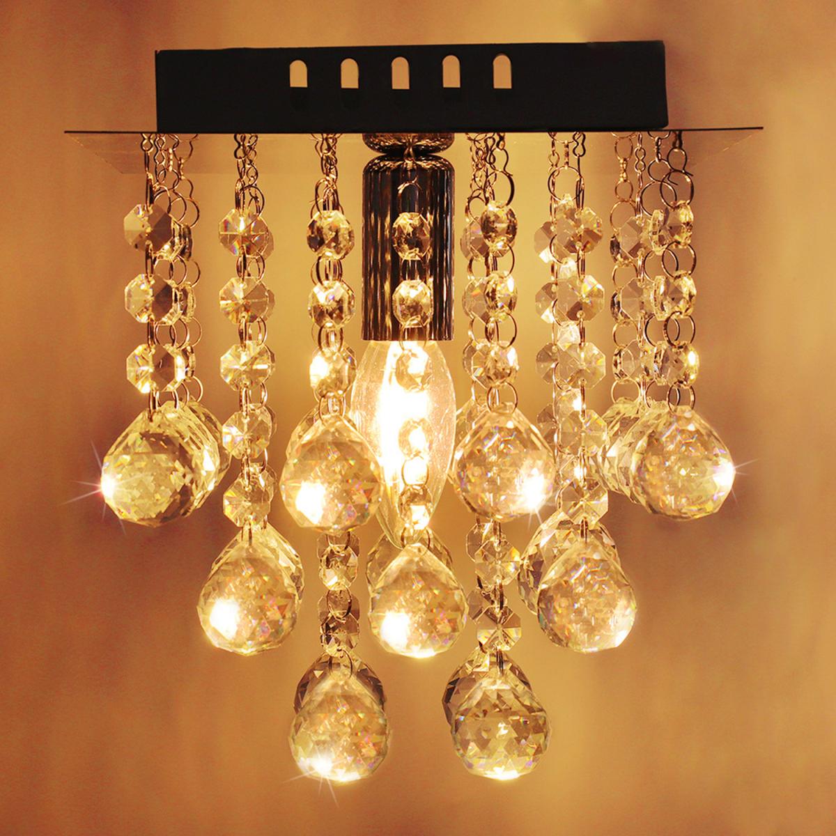 Square Crystal Semi Flush Light - Cool White – image 8