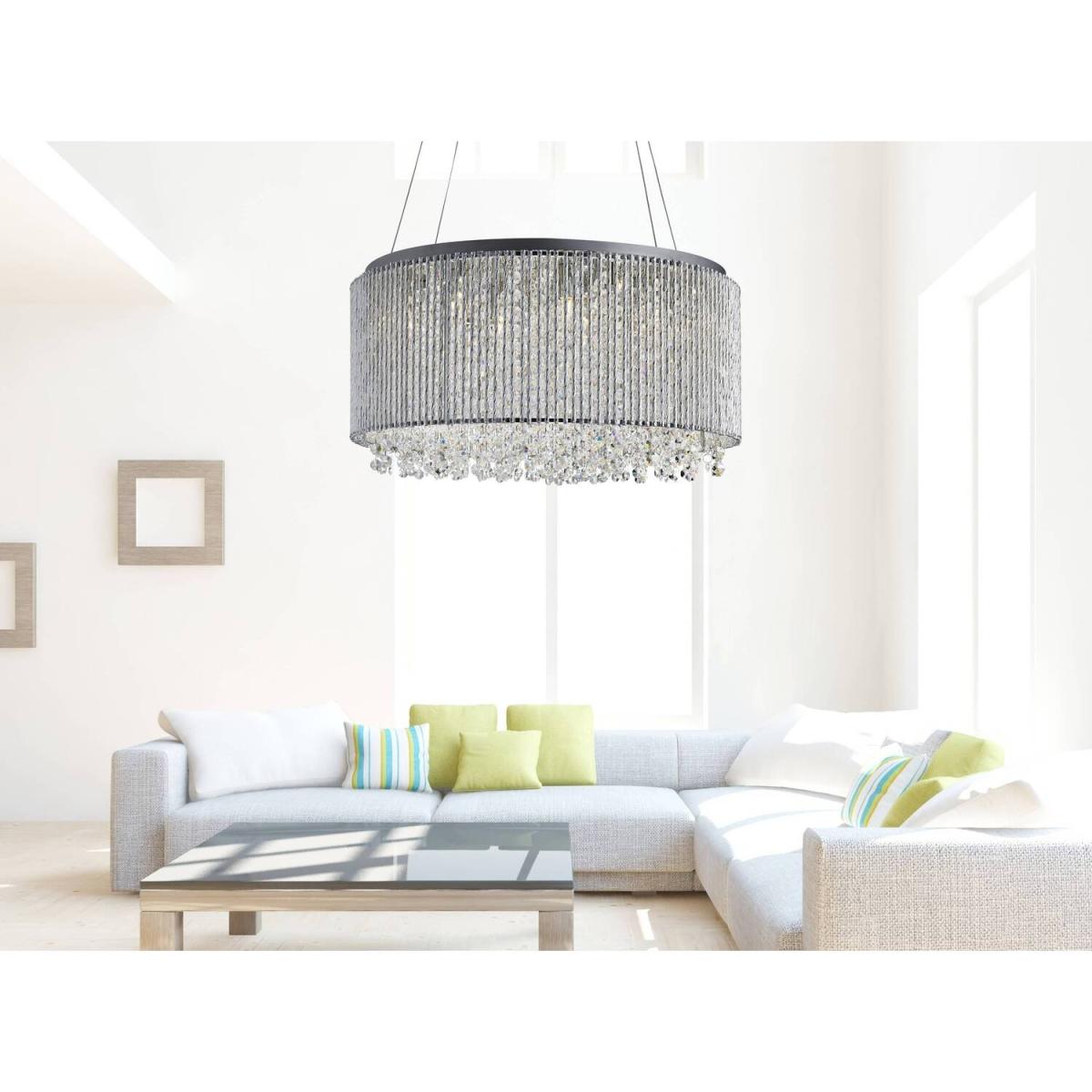 Beatty 8 Light Ceiling Pendant Chrome with Crystals, G9 - Chrome – image 3