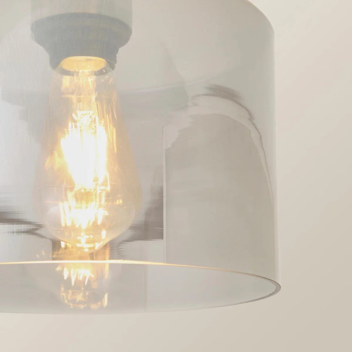 Demi Brushed Chrome and Smoked Glass Flush Ceiling Light - Brushed Chrome / 1.04kg – image 5