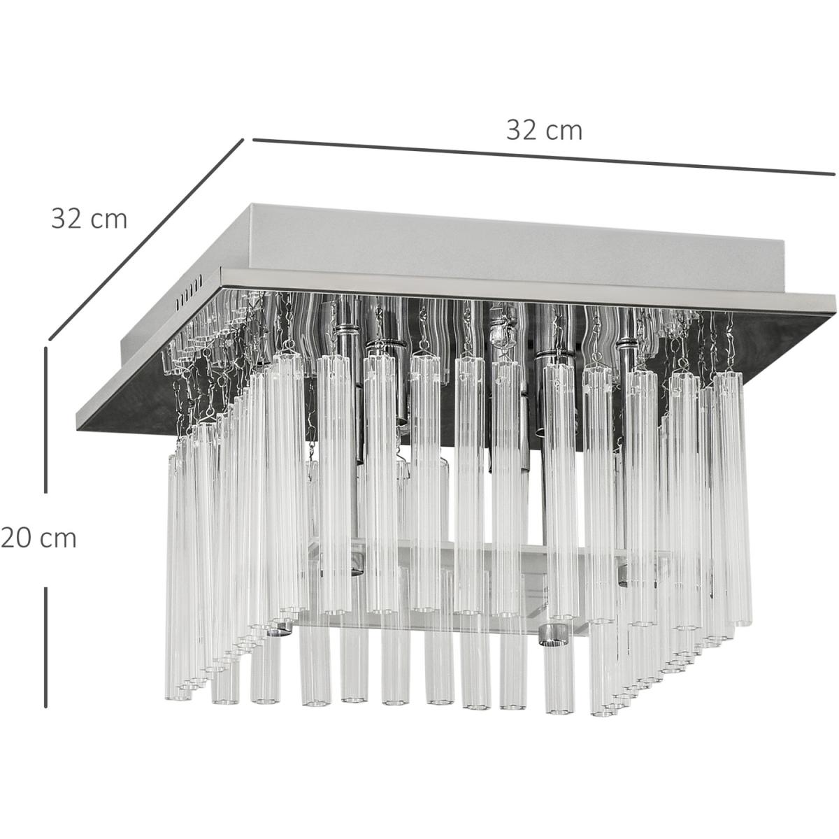 K9 Crystal Chandelier Raindrop Ceiling Light for Living Room Bedroom - Silver – image 2