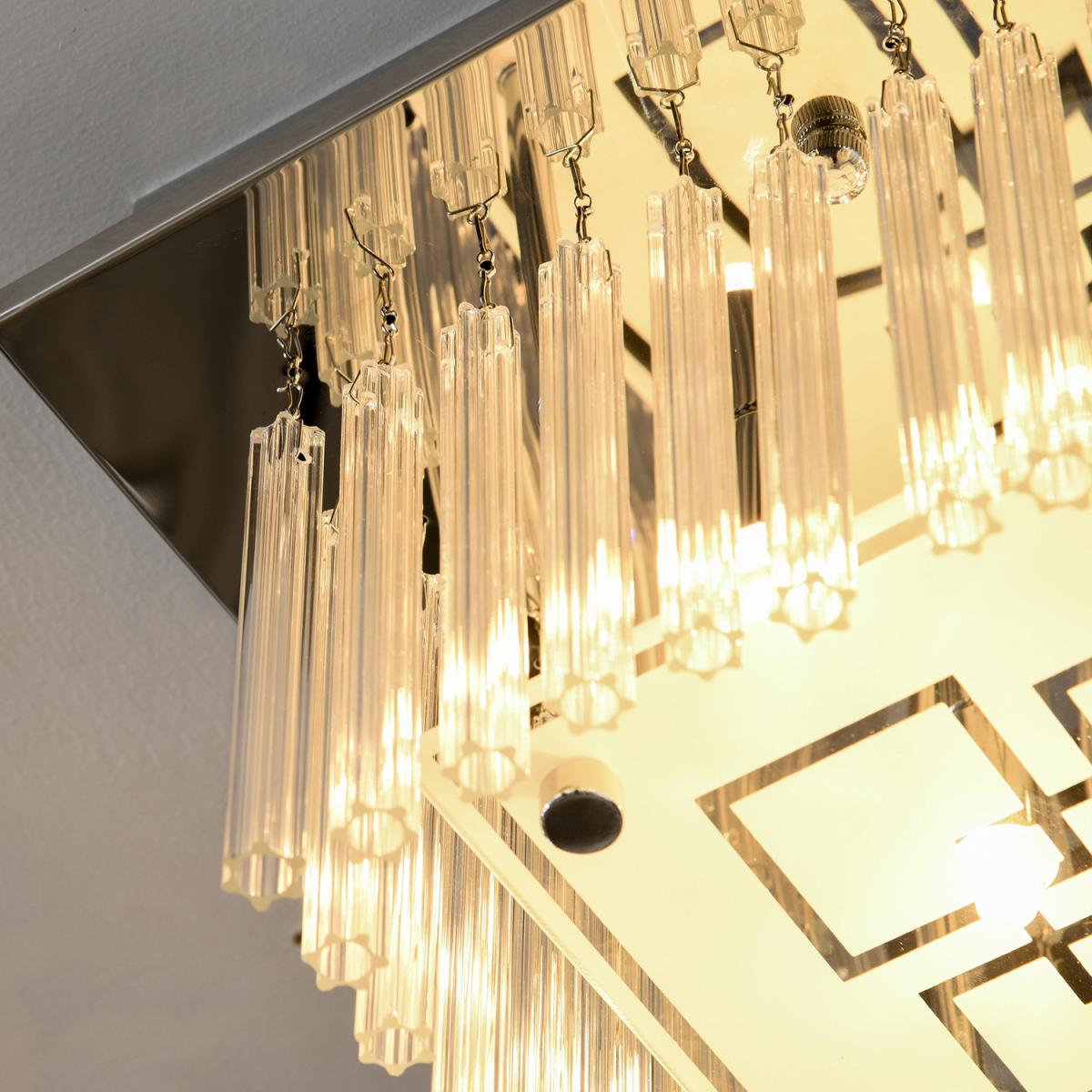 K9 Crystal Chandelier Raindrop Ceiling Light for Living Room Bedroom - Silver – image 6