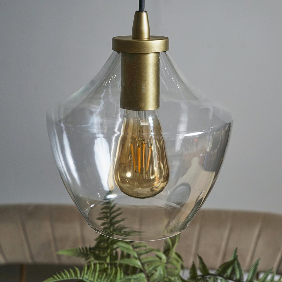 Aeralian Brass Ceiling Light With Clear Glass Pendant - Brass – image 3