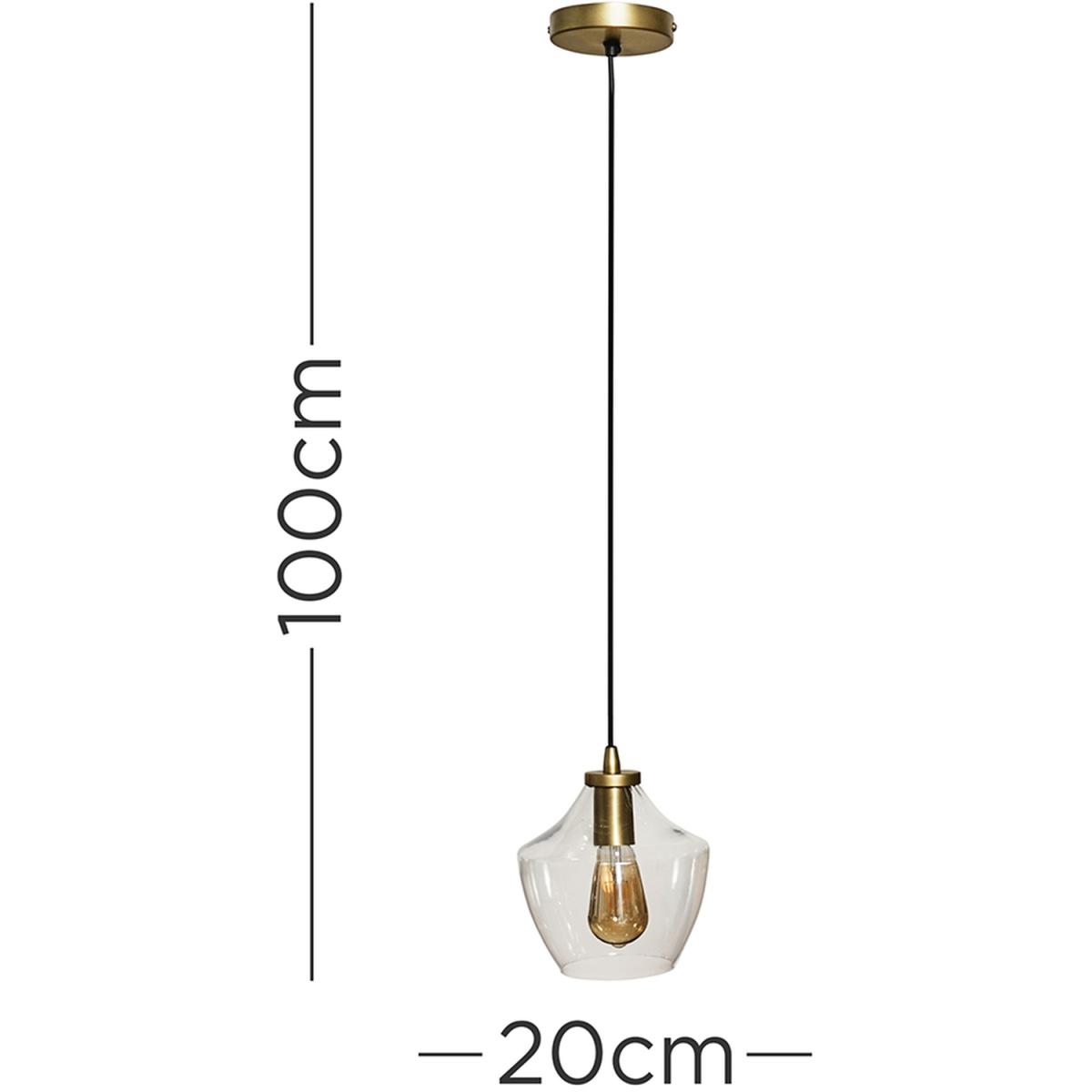 Aeralian Brass Ceiling Light With Clear Glass Pendant - Brass – image 6