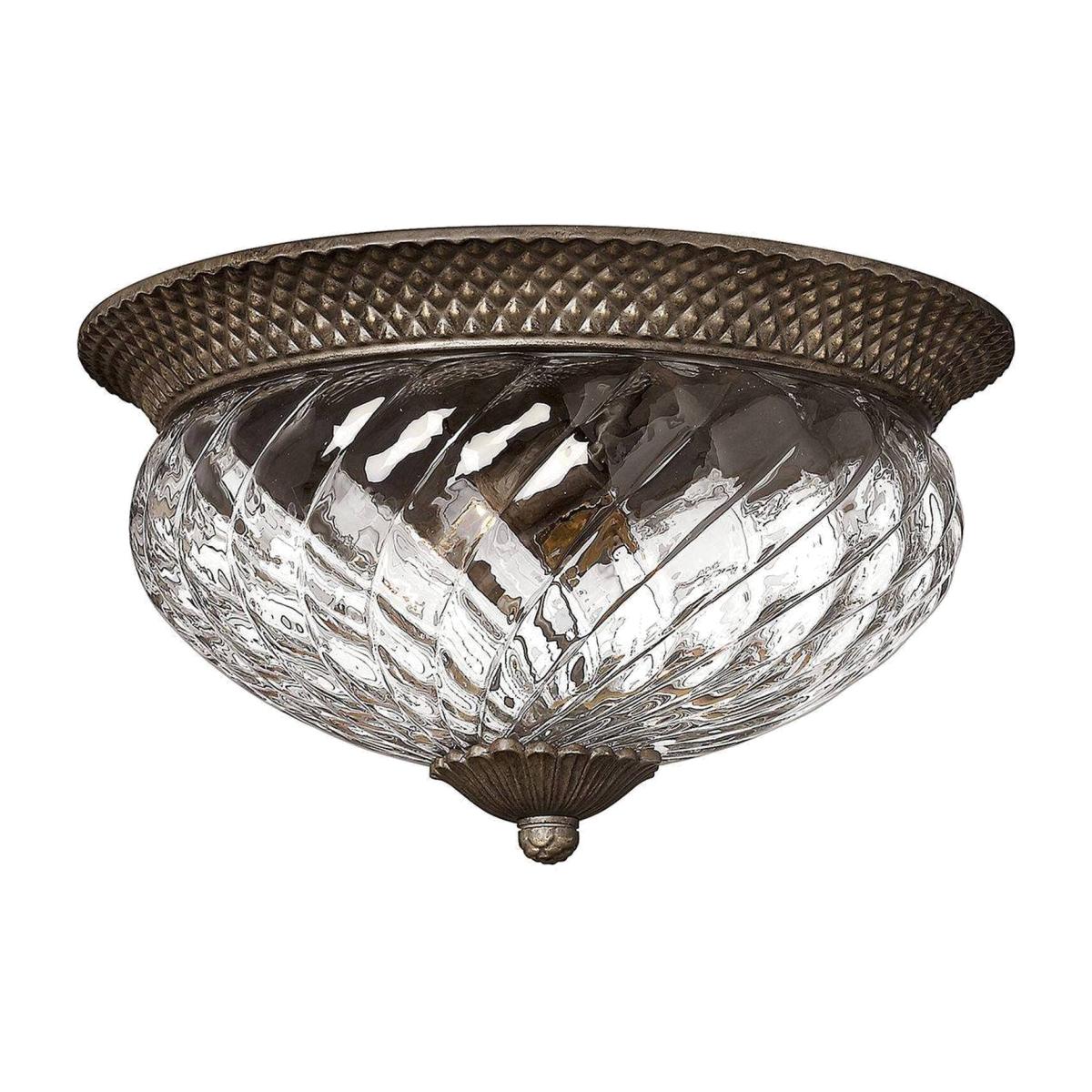 Plantation 3 Light Large Semi Flush Ceiling Light Pearl Bronze, E27 - Pearl Bronze