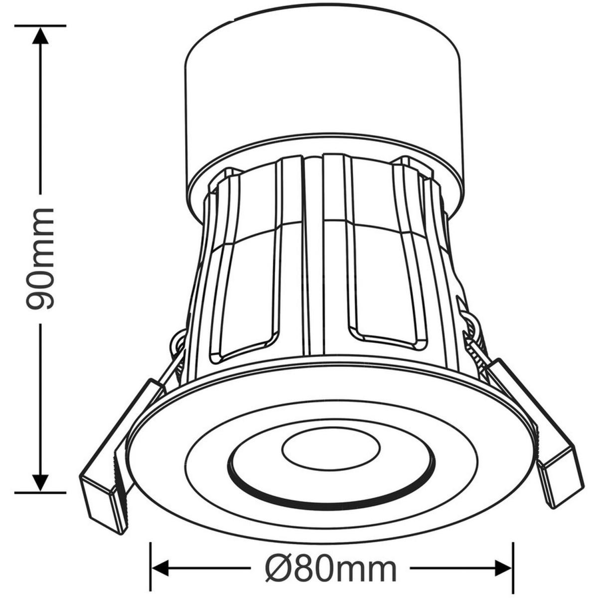 Bazi Dimmable LED Recessed Downlight, Polished Chrome, 5000K, IP65 - Polished Chrome – image 3