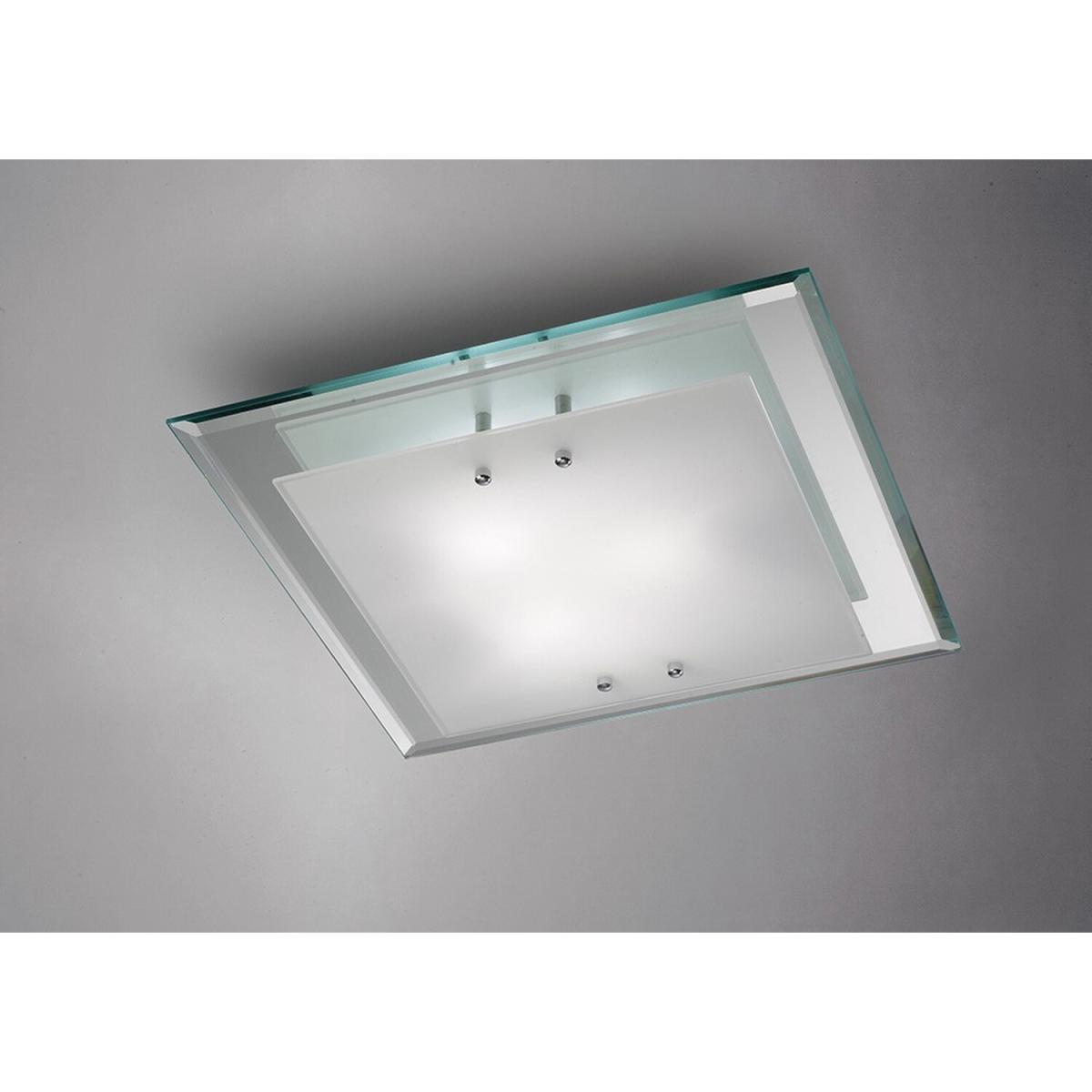 Mira Flush Ceiling, 400mm Square, 3 Light E27 Polished Chrome - Polished Chrome – image 2