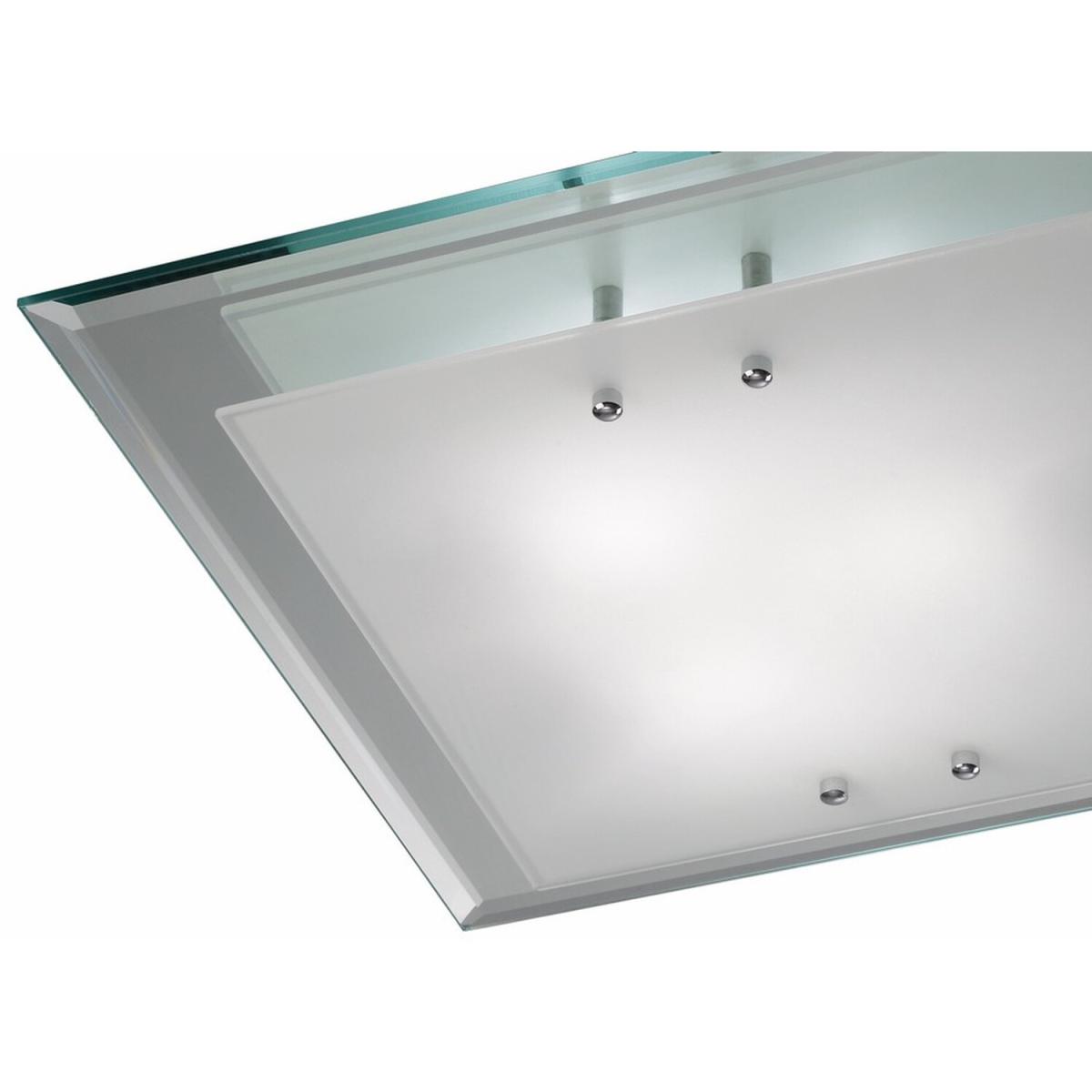 Mira Flush Ceiling, 400mm Square, 3 Light E27 Polished Chrome - Polished Chrome – image 3