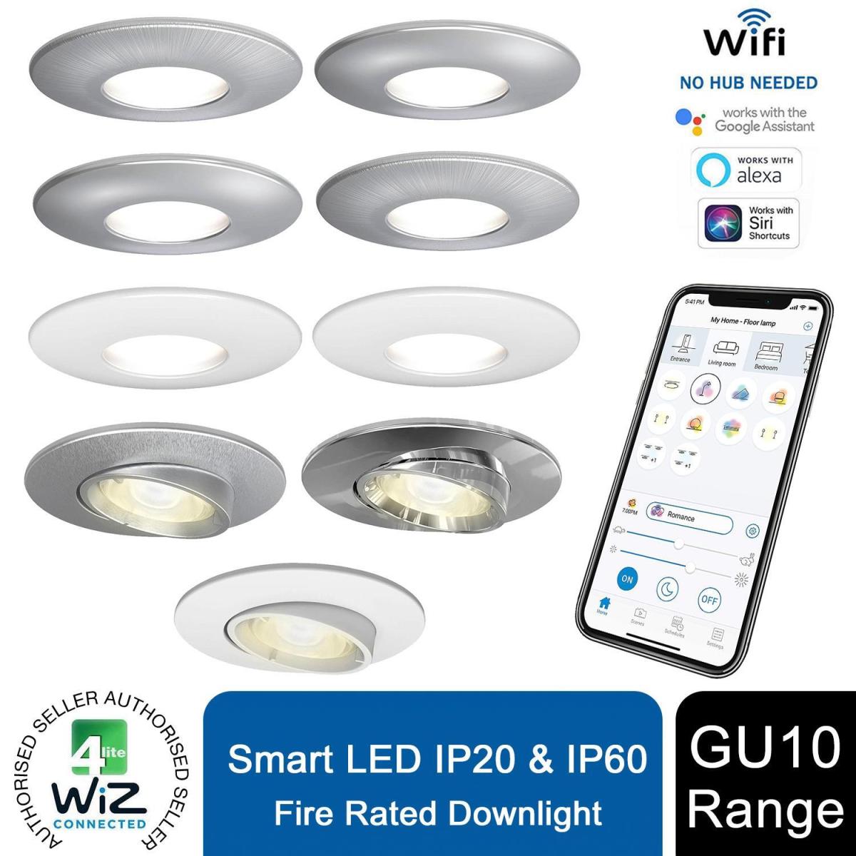 4lite WiFi And Bluetooth - IP20 Adjustable Satin Chrome - 4x IP65 Chrome / 4 / 12cm – image 3