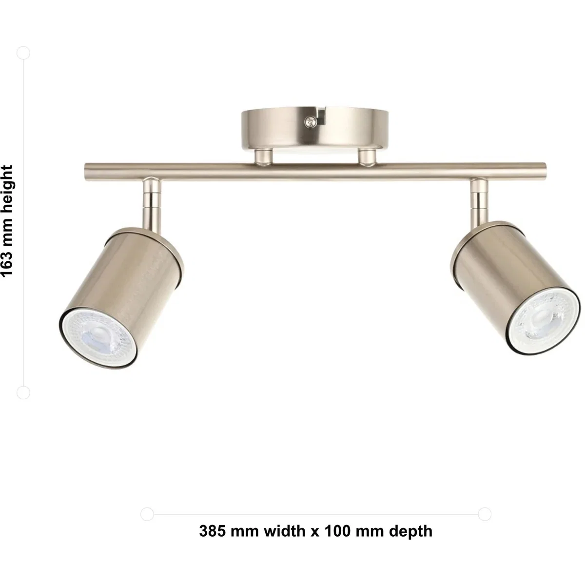 Set Of 2 Larbert Brushed Nickel 2 Way Adjustable Spotlight Fittings - Brushed Nickel – image 3