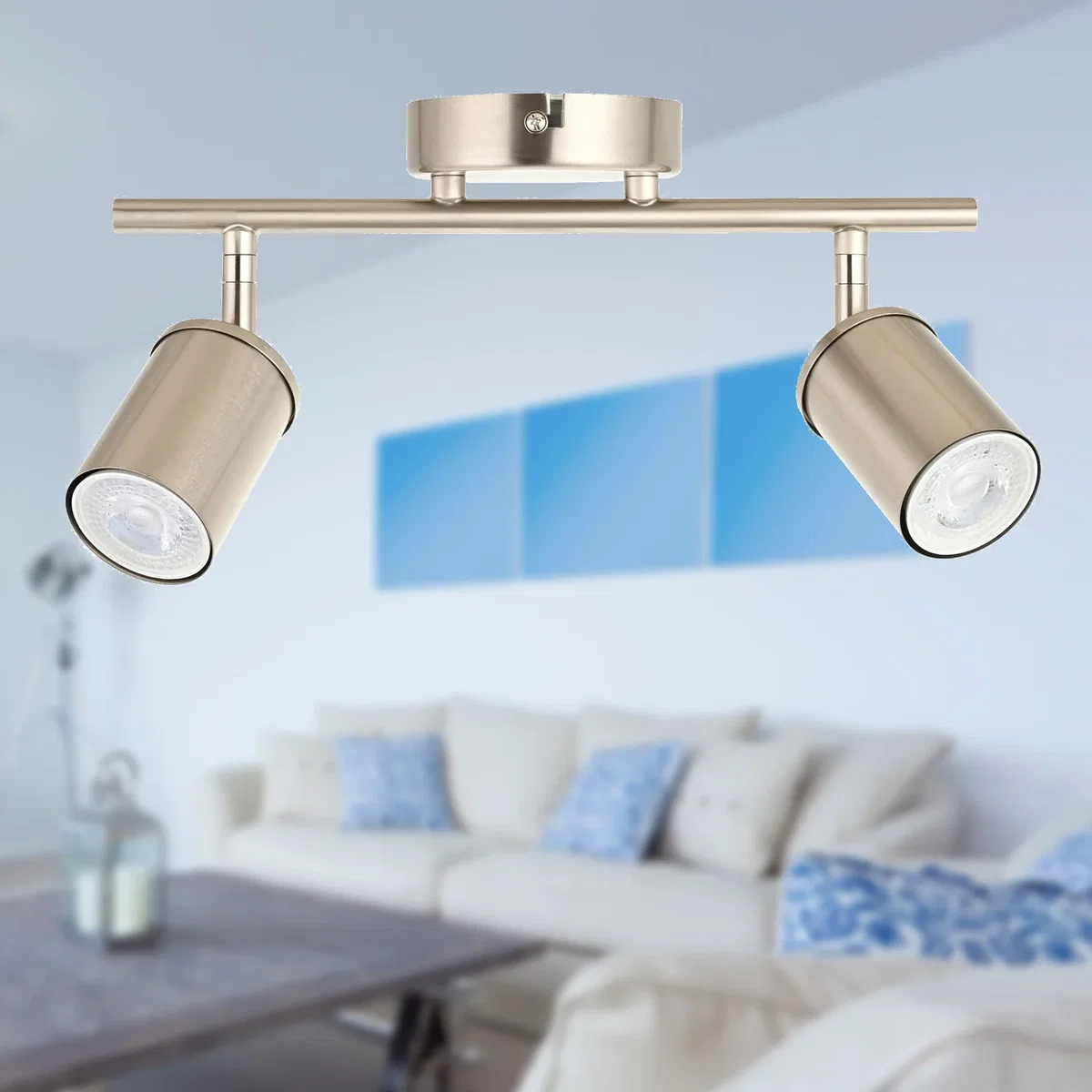 Set Of 2 Larbert Brushed Nickel 2 Way Adjustable Spotlight Fittings - Brushed Nickel – image 4