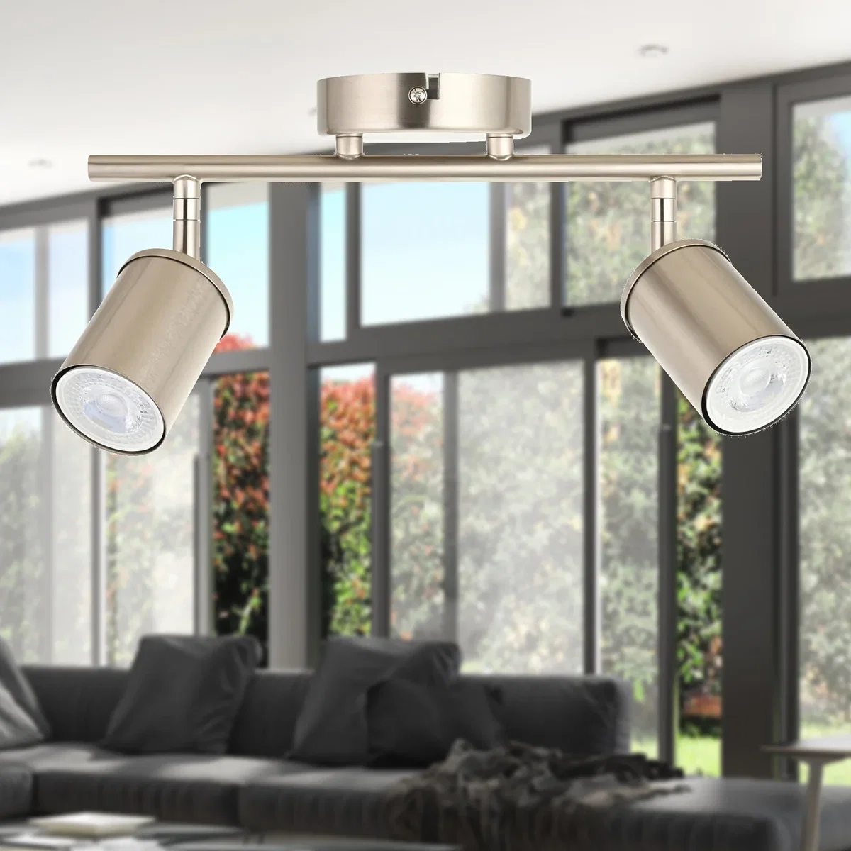 Set Of 2 Larbert Brushed Nickel 2 Way Adjustable Spotlight Fittings - Brushed Nickel – image 5